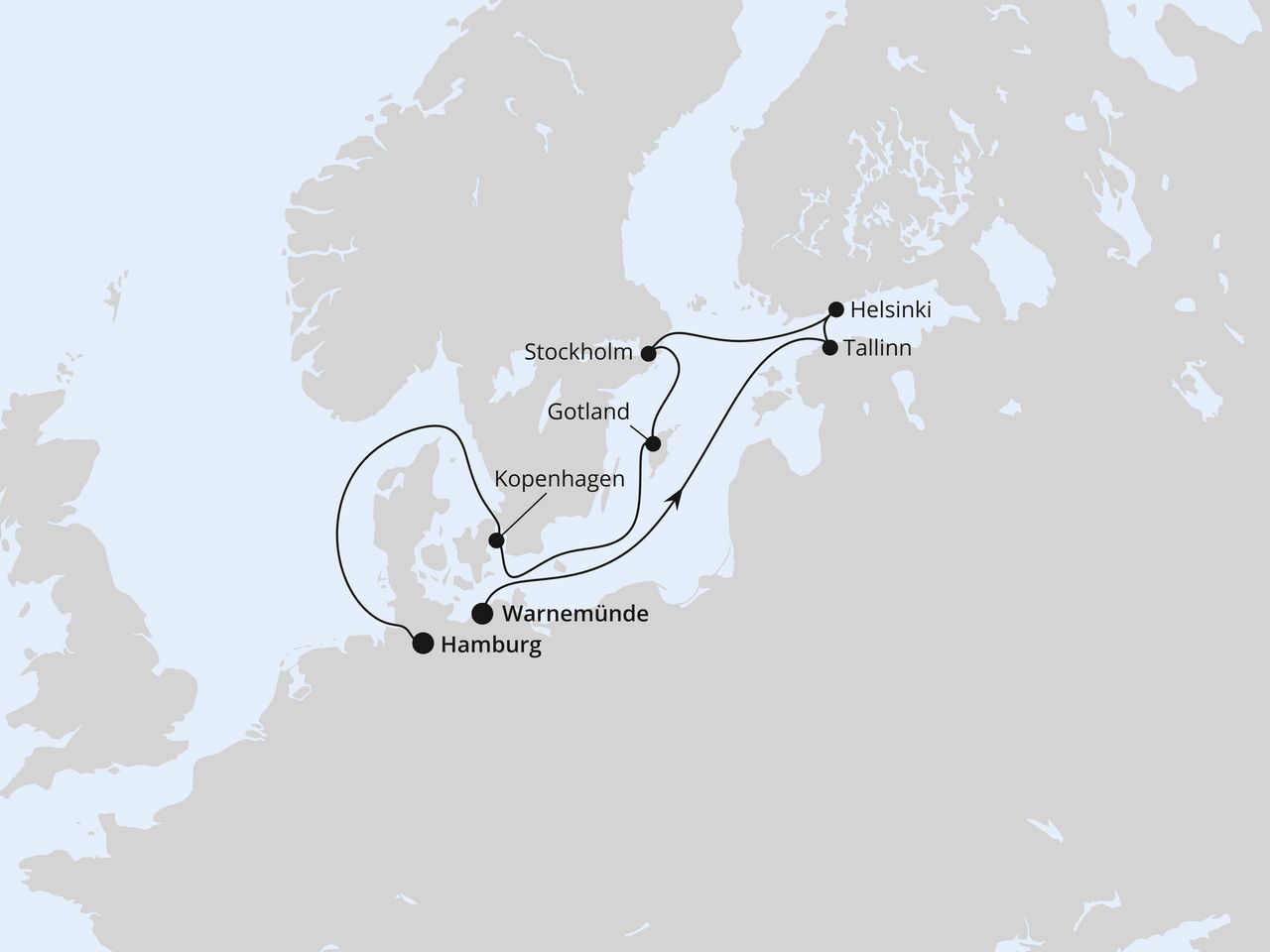 Ostsee von Warnemünde nach Hamburg