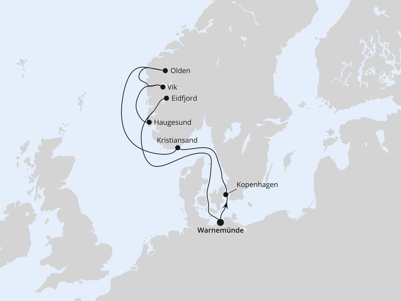 Norwegens Fjorde ab Warnemünde 1