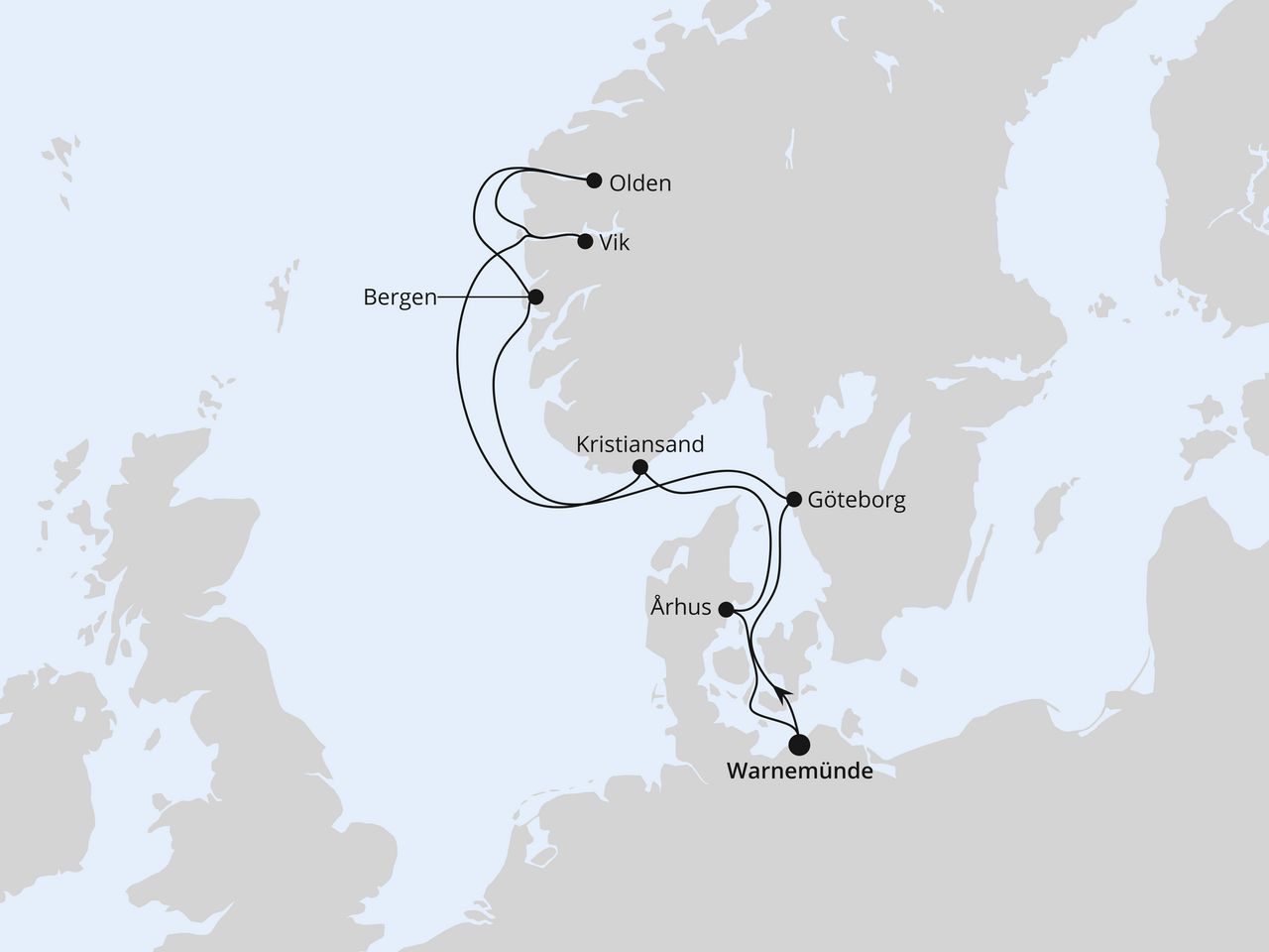 Norwegens Fjorde ab Warnemünde 1