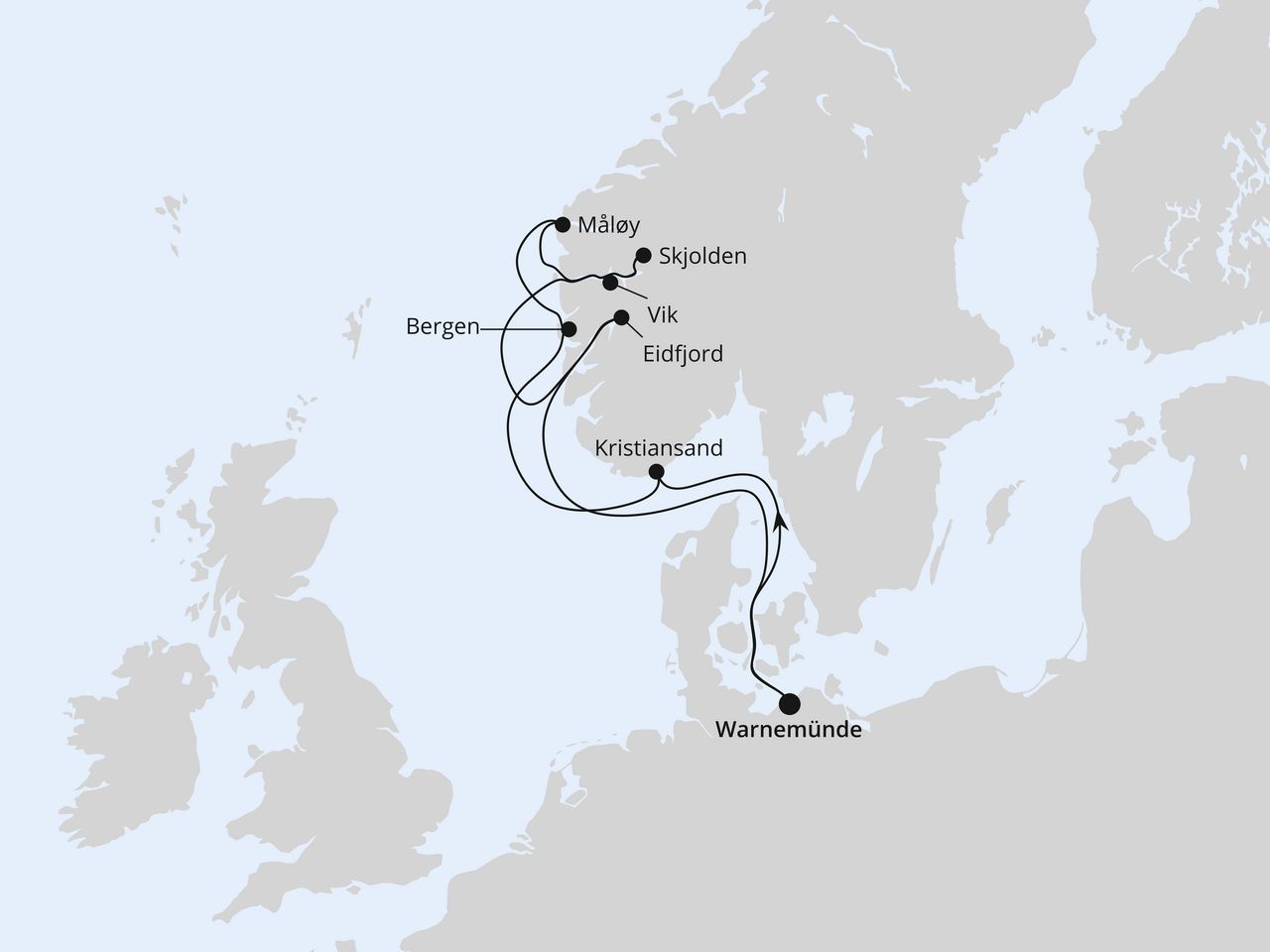 Norwegens Fjorde ab Warnemünde 1