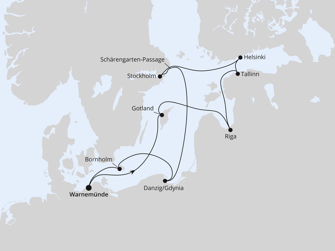 Städte der Ostsee ab Warnemünde 1