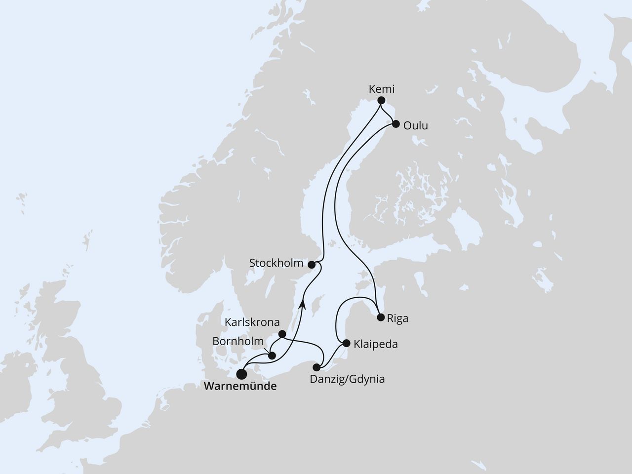Schärengärten der Ostsee ab Warnemünde