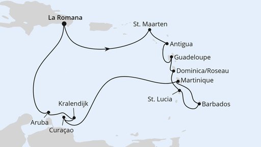 Karibische Inseln ab Dominikanische Republik