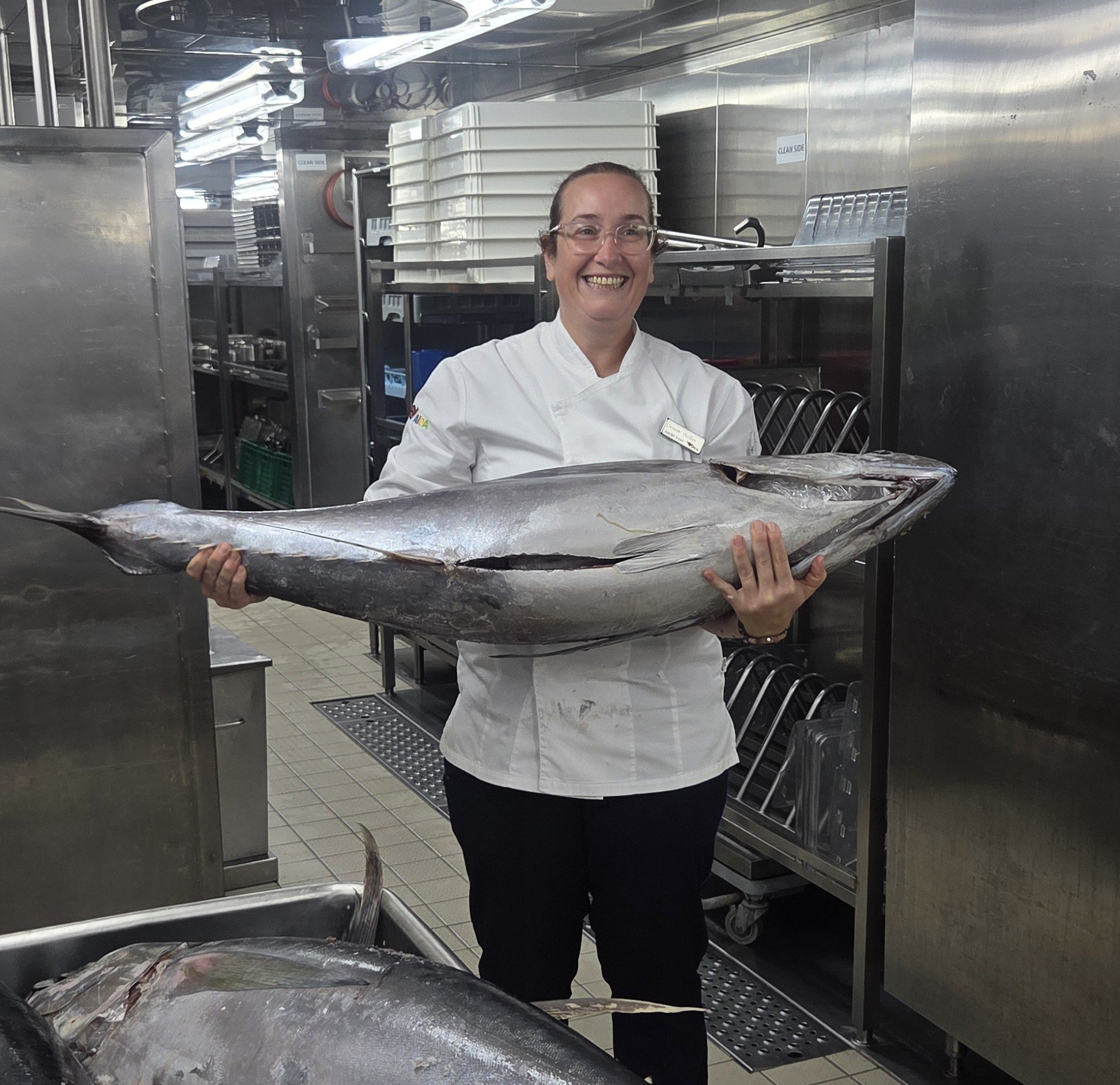 AIDA employee in the galley