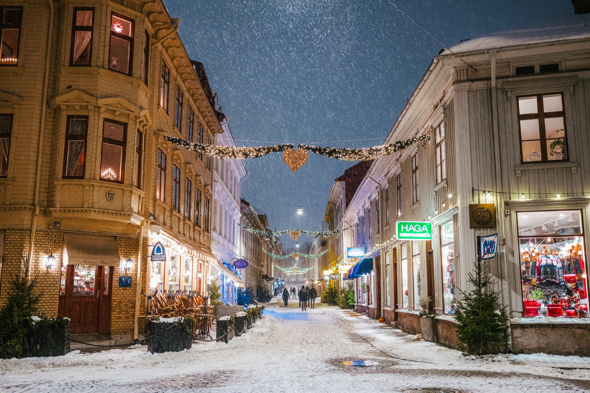 Cozy district of Haga in the winter.