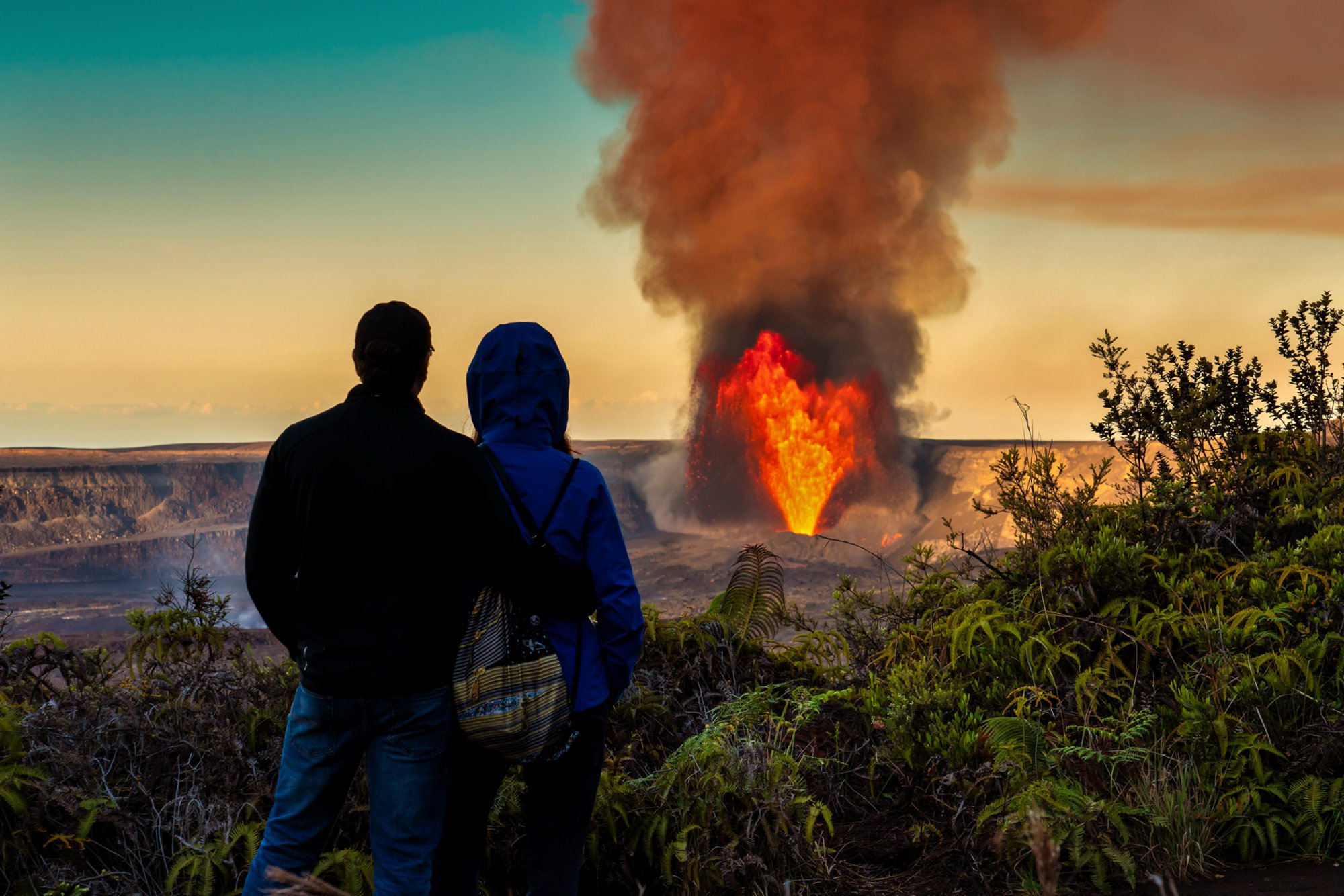 Kilauea-Gipfel und Volcano House
