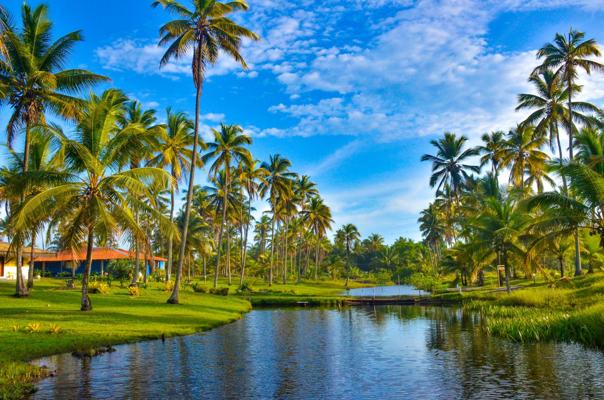 A beautiful view of Ilheus Beach in Bahia, Brazil.
