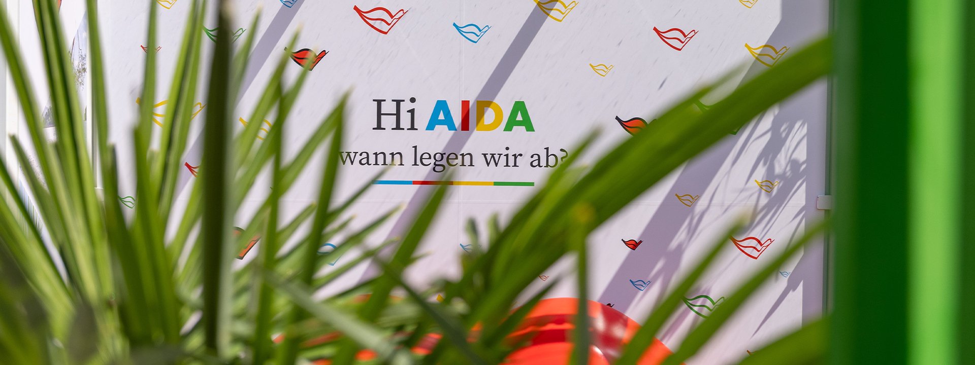 Hi AIDA Slogan in der AIDA Urlaubswelt