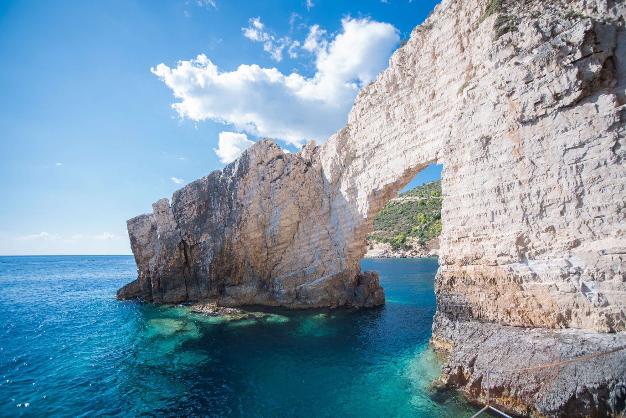 Blue caves in greece on the island of Zakynthos.