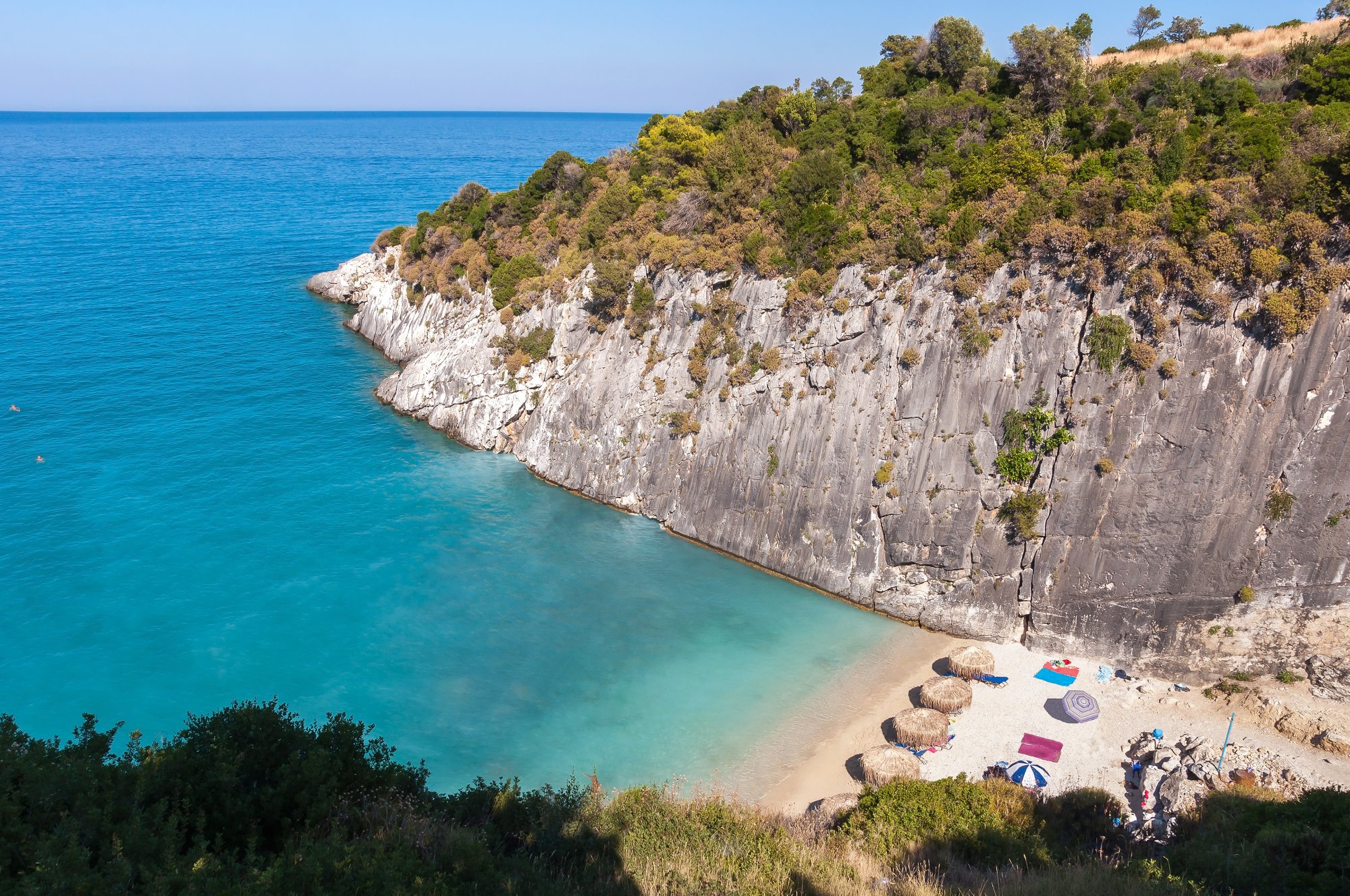 Xigia beach with a sulfur and collagen spring on Zakynthos Greece