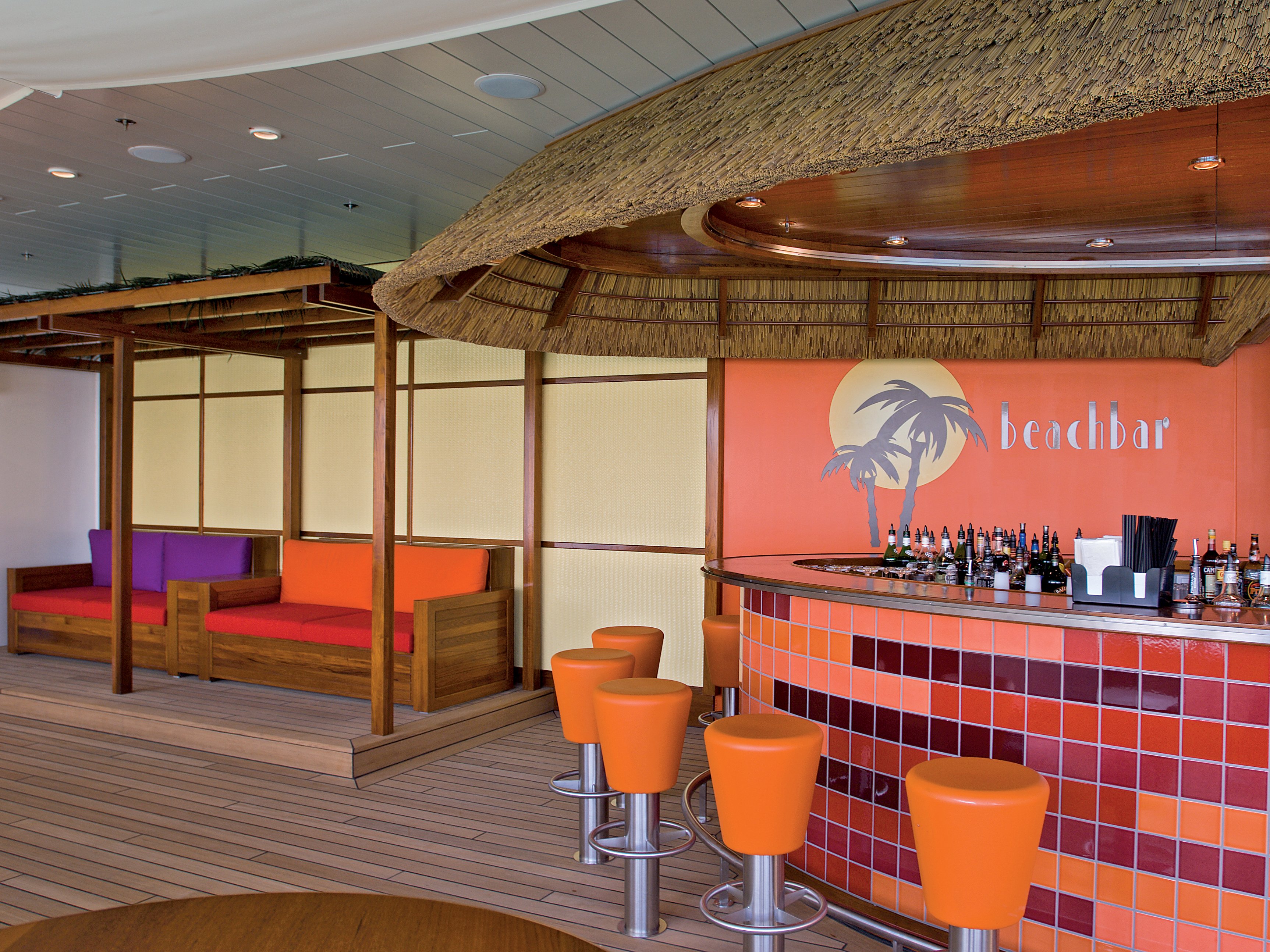 Außenbereich der Beachbar