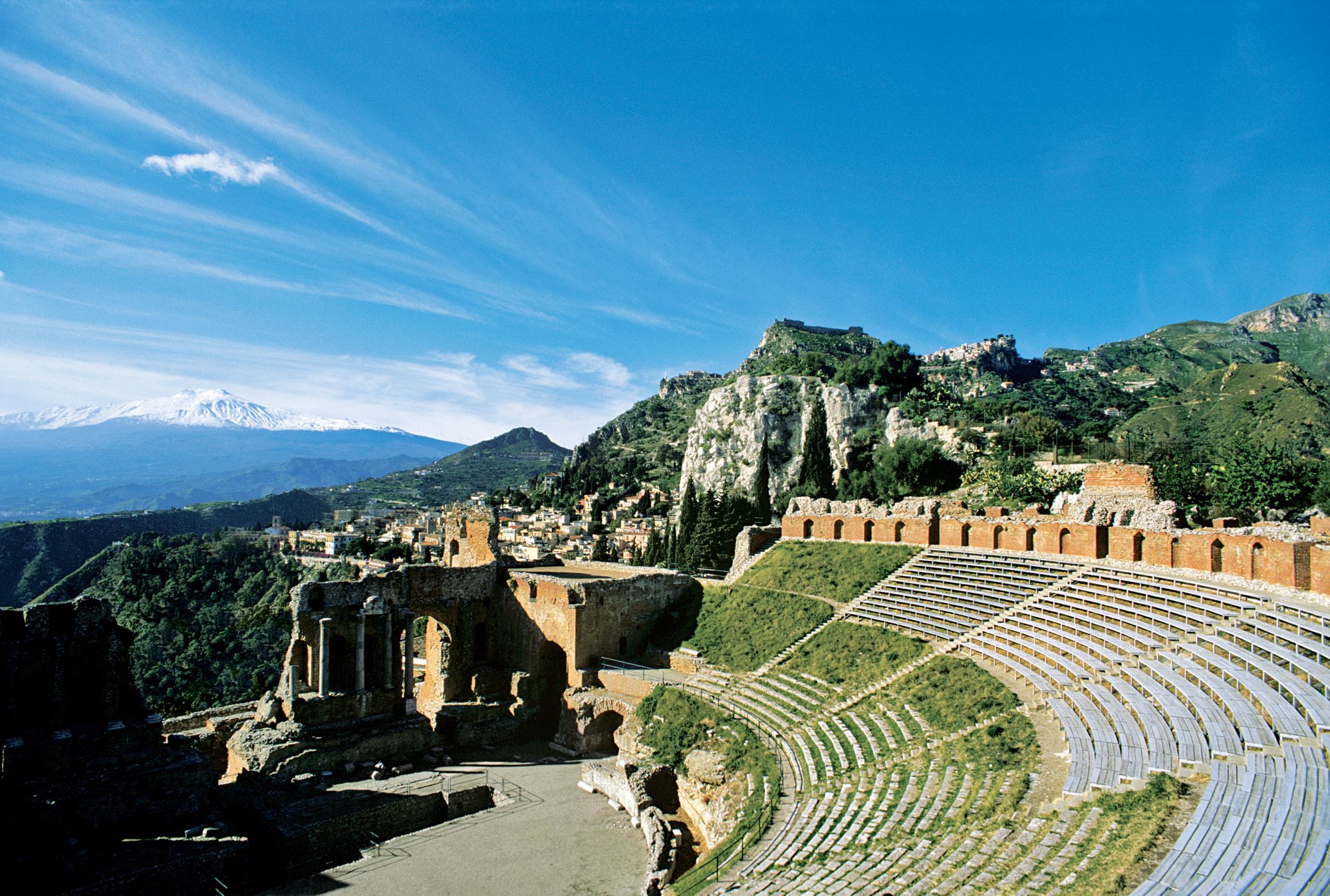 Italy, Sicily, Taormina, Ancient Greek theatre