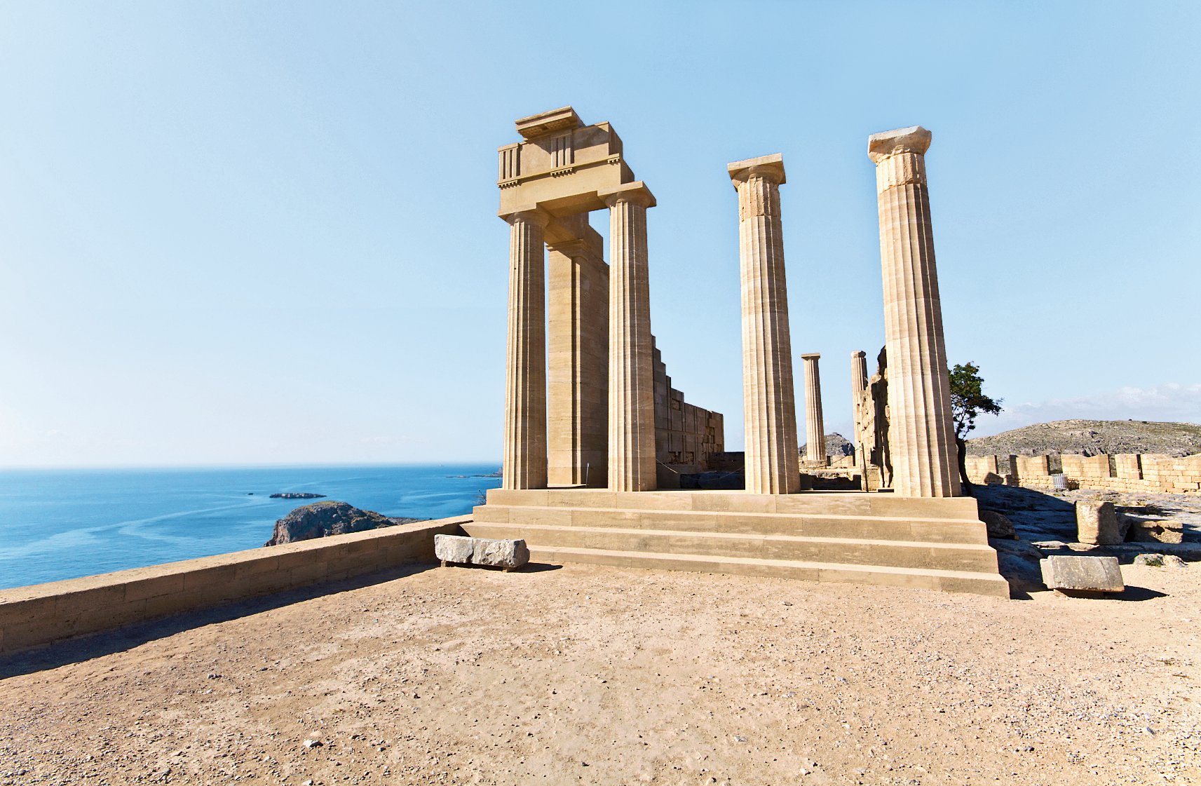 Der antike Tempel des Apollos auf Rhodos in Griechenland