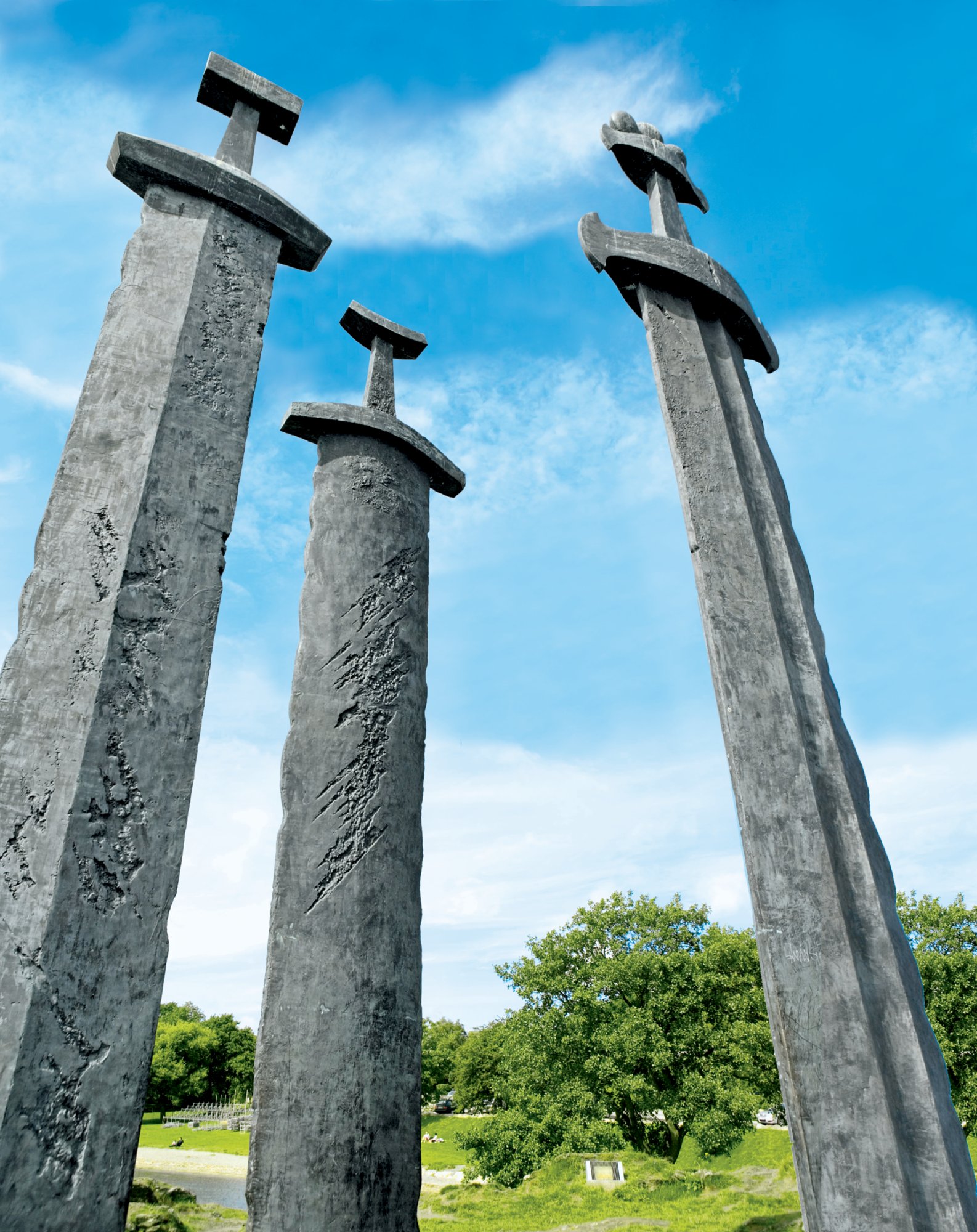 1983, Stavanger, Norway --- <Swords in Rock> Monument in Stavanger --- Image by   Anna Watson/Corbis