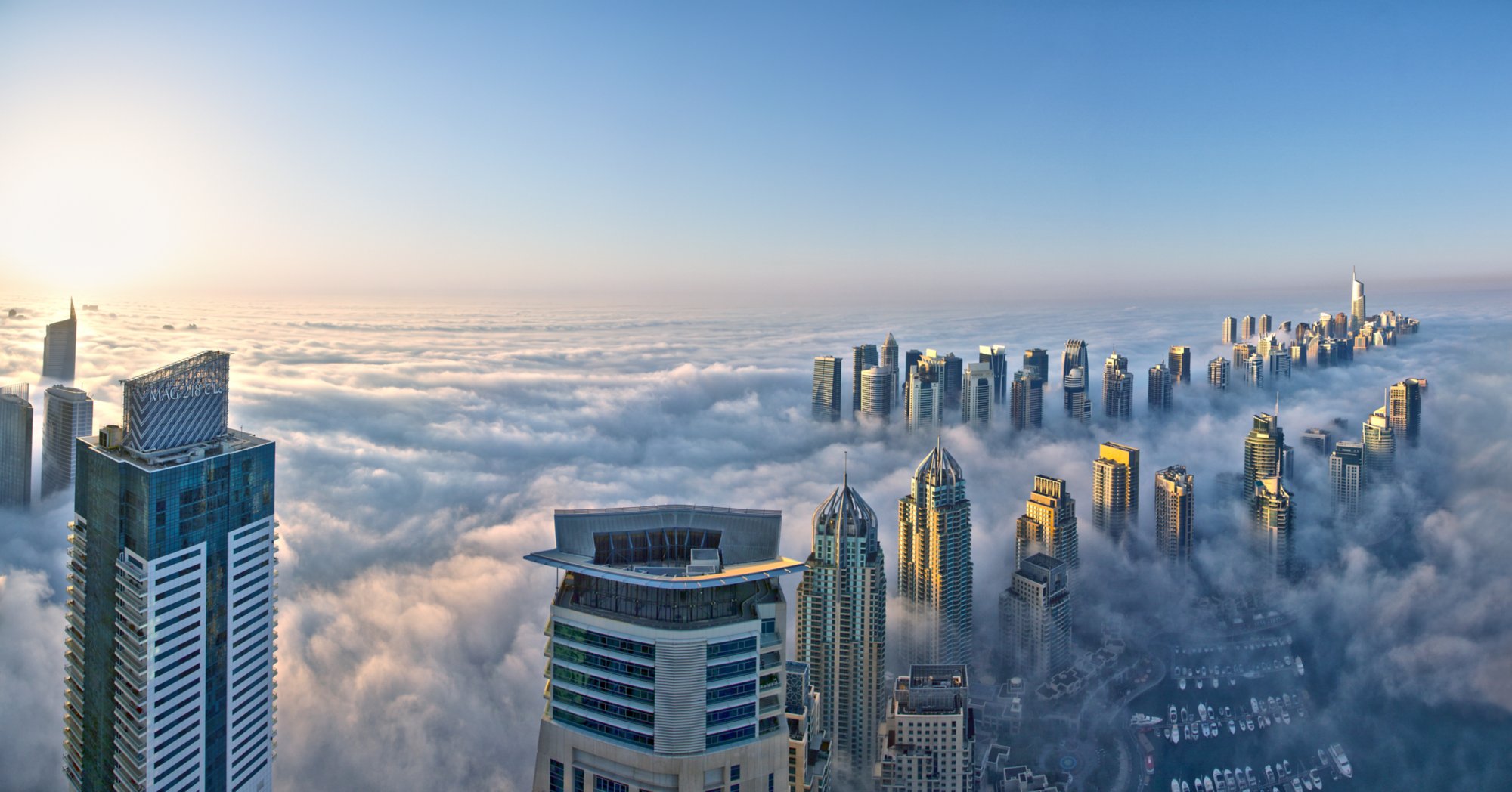 Dubai covered with clouds