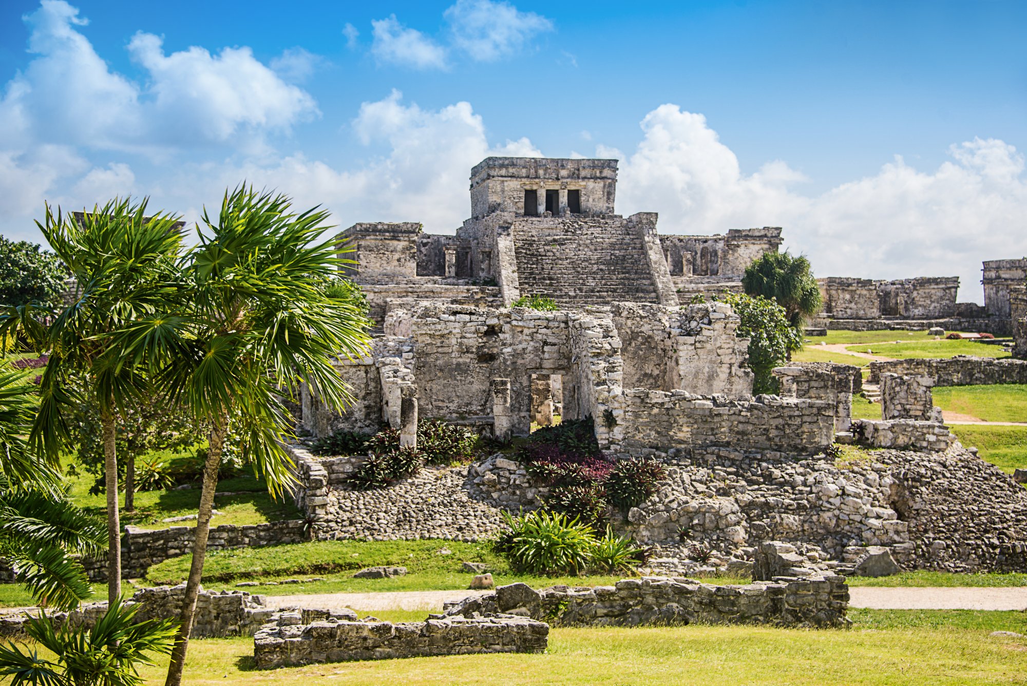 Mayan Ruins Besides Caribbean Sea. Riviera Maya, Traveling America.; Shutterstock ID 260521358; Job: VARIO Kampagne / 1610352; Client: AIDA Cruises