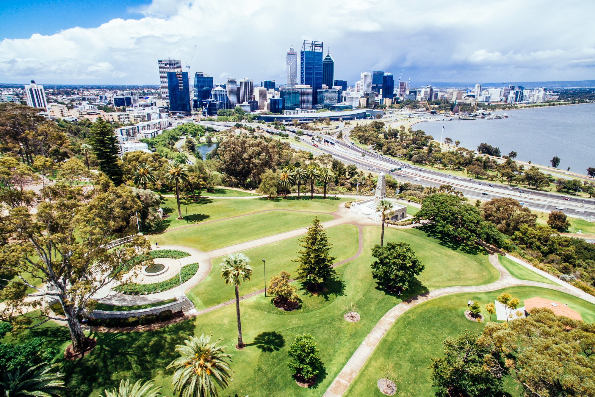 Skyline von Perth in Western Australia.