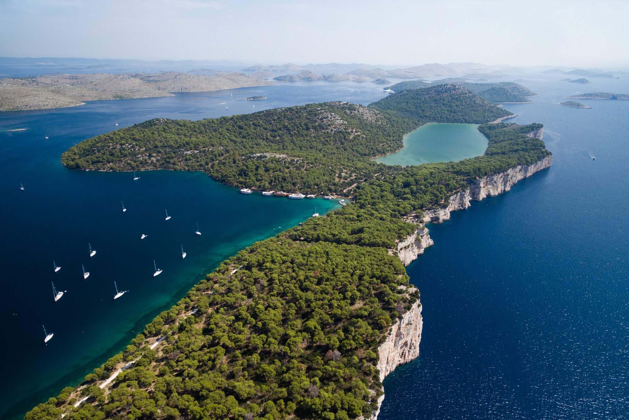 Aerial view of Telascica nature park and Slano lake in Croatia; Shutterstock ID 481382464; Purchase Order: -