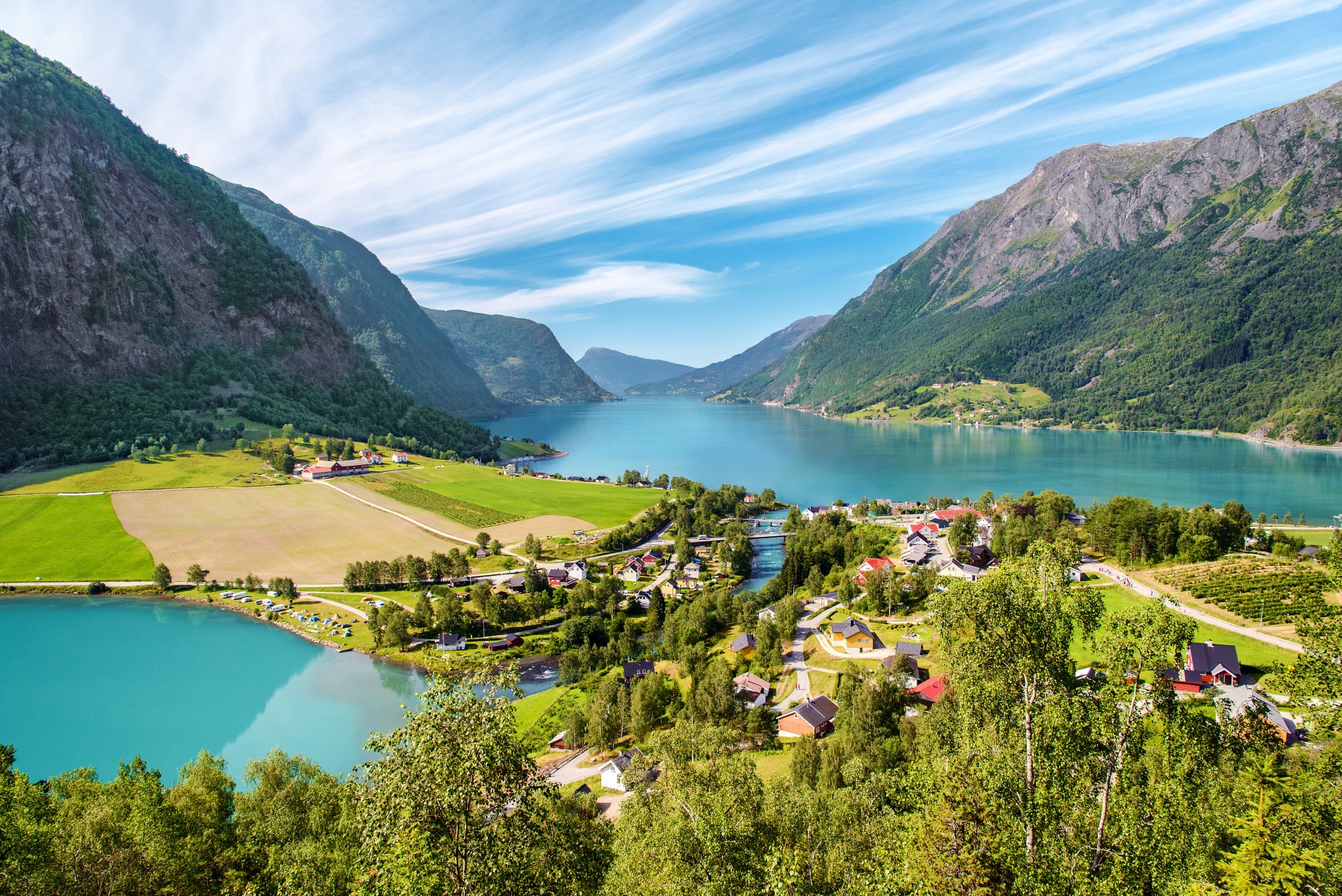 500px Photo ID: 62625893 - The small and beautiful fjord town of Skjolden, Norway.
