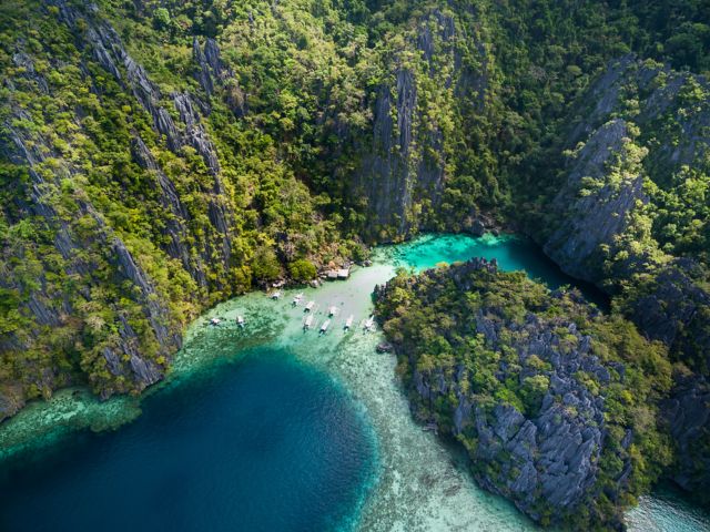 Twin Lagoon in Coron, Palawan auf den Philippinen. 