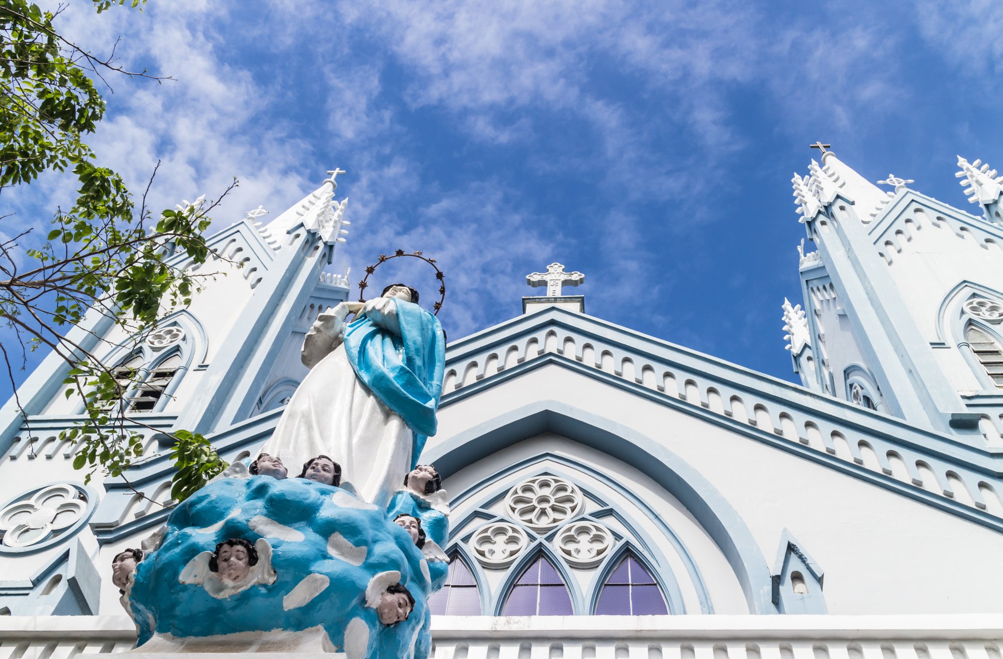 Immaculate Concepcion Cathedral in Puerto Princesa, the main city in the Palawan island of the Philippines. This is an heritage from Spanish colonialism.