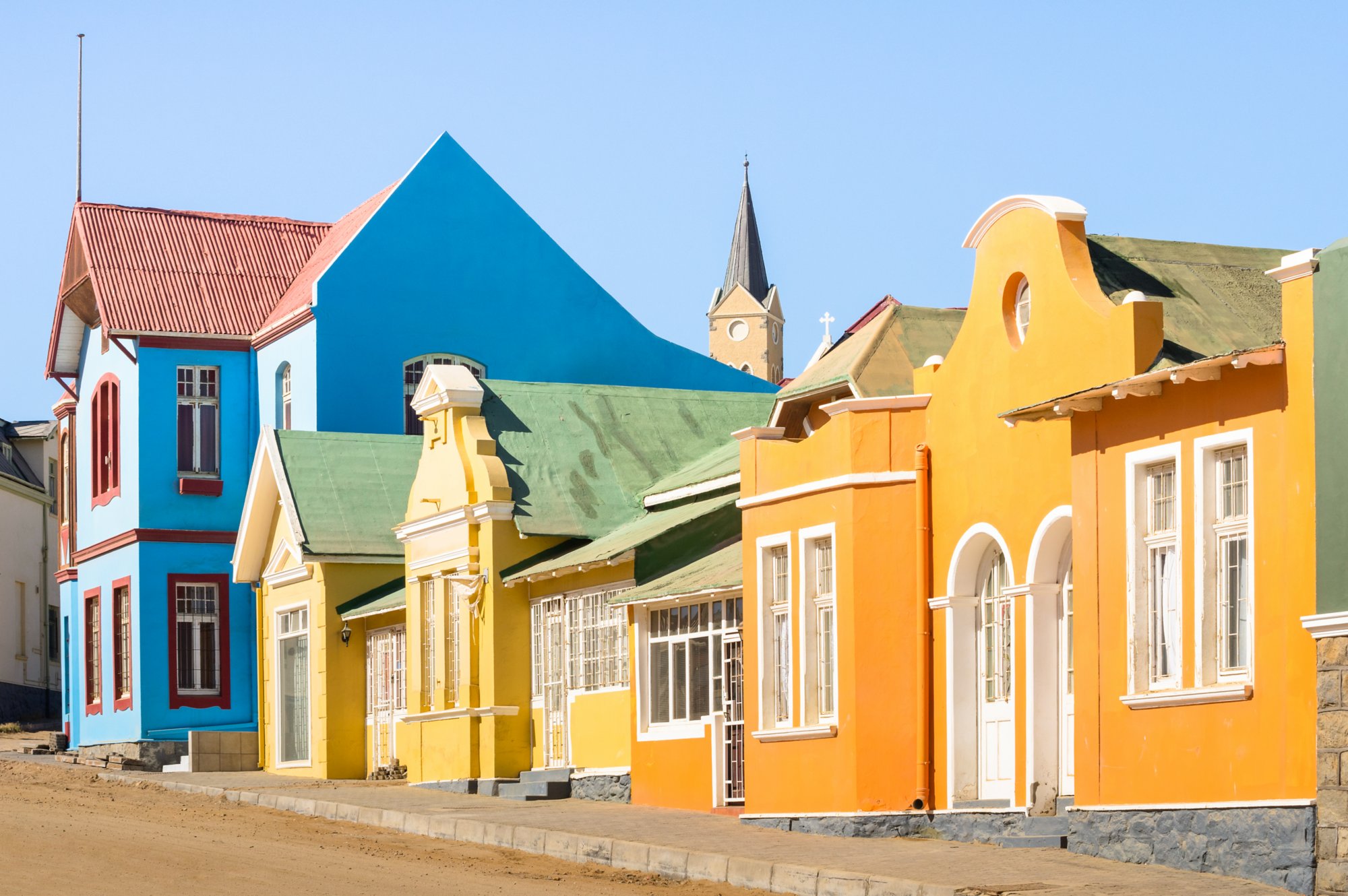 Bunte Häuser in Lüderitz, Namibia