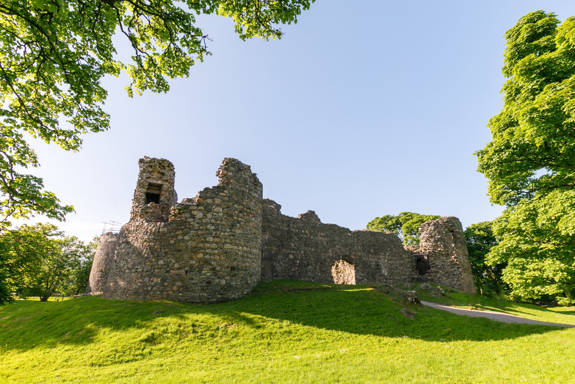 Old Inverlochy Castle in summer at sunset