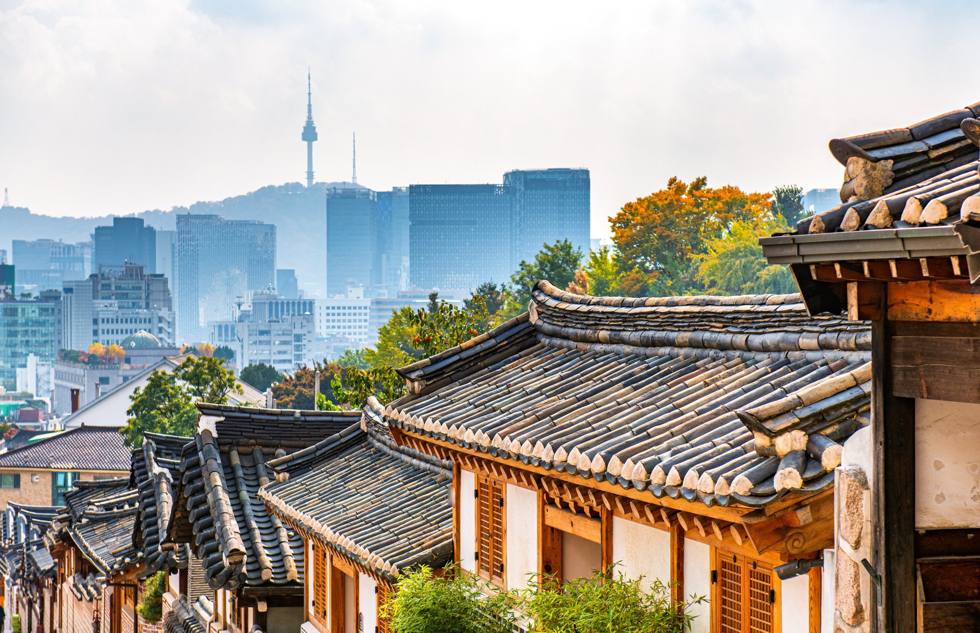 Bukchon hanok village in Seoul south Korea