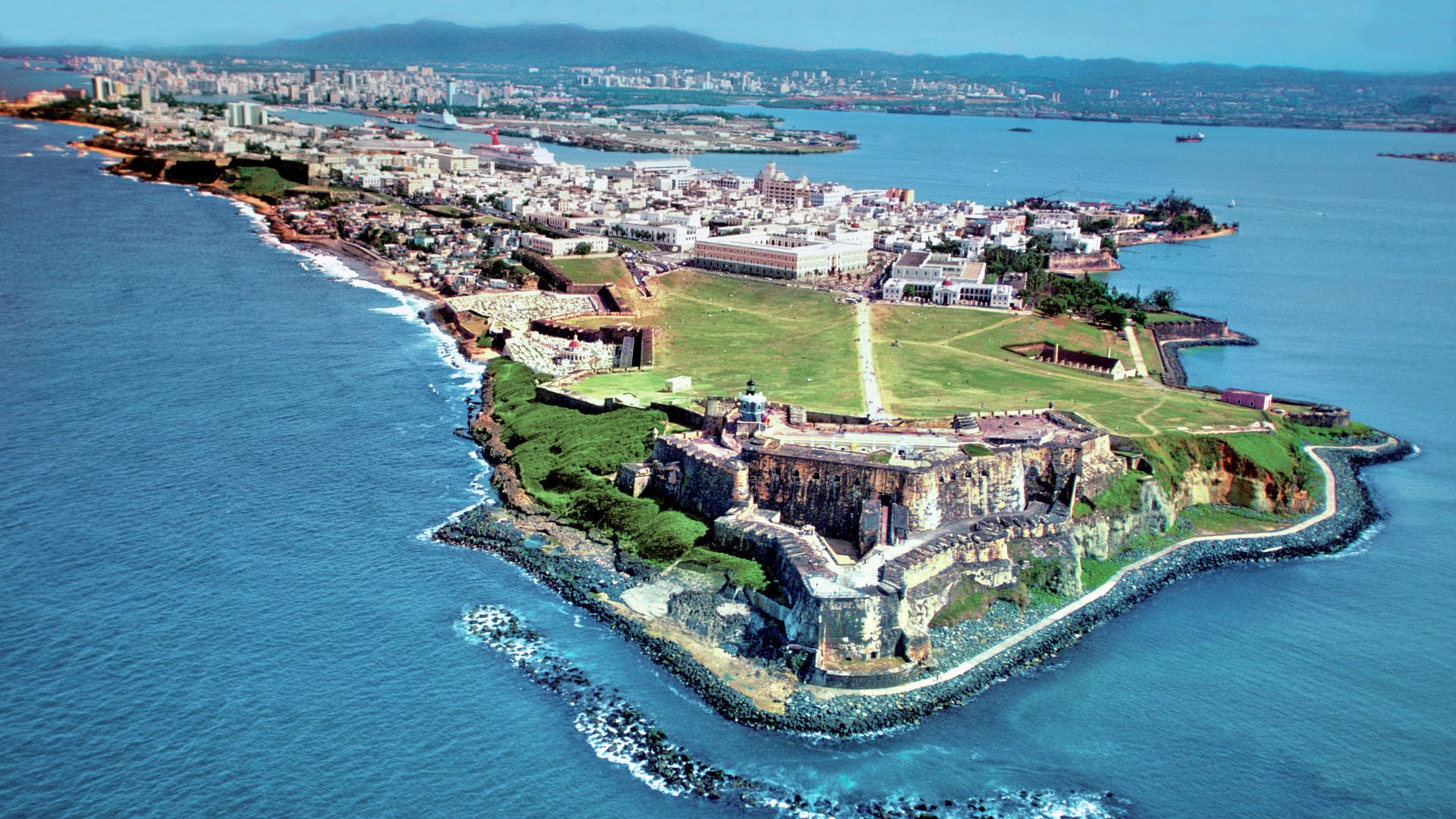 Aerial view of San Felipe Fort in San Juan, Puerto Rico