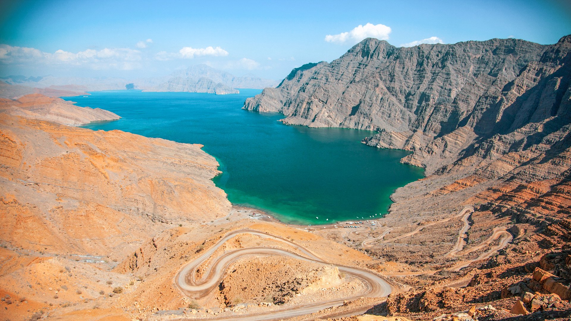 Khor Najd, a fjord in Musandam peninsula, Oman