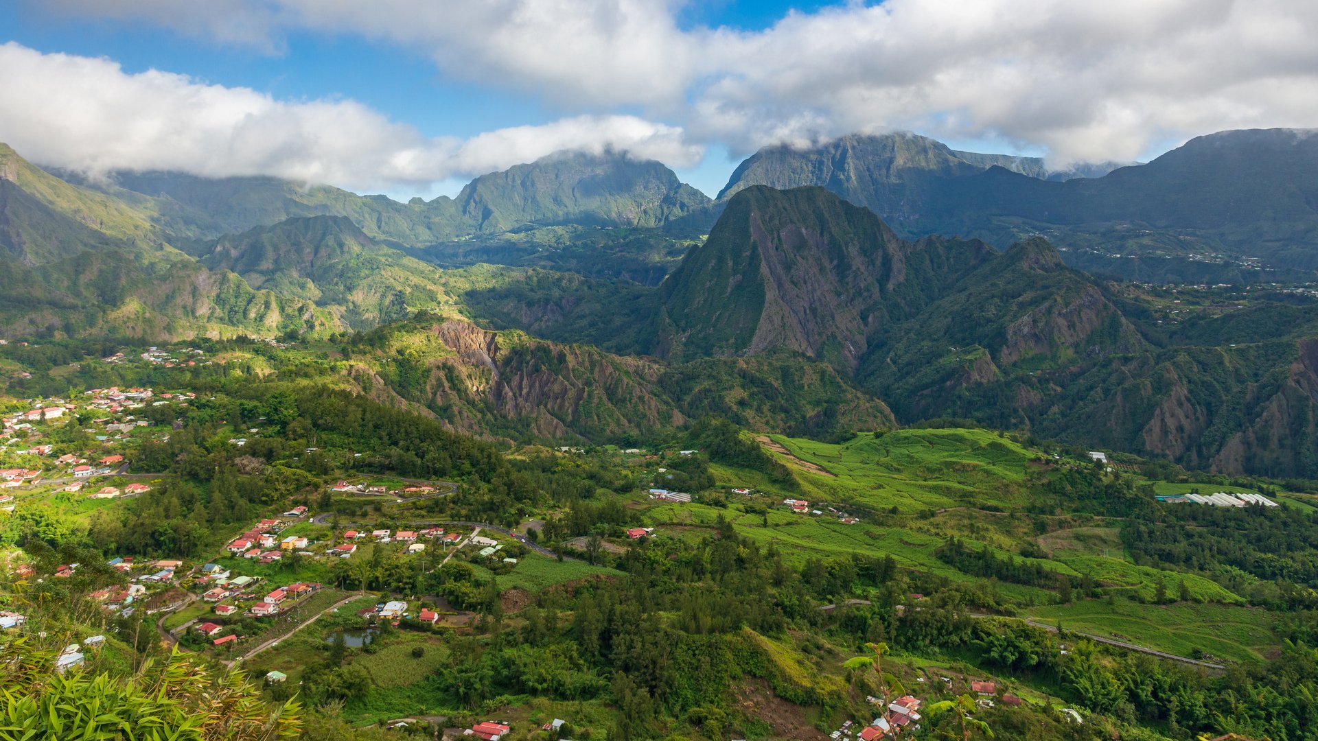 Cirque of Salazie in la Reunion island, a french overseas department in the Indian Ocean