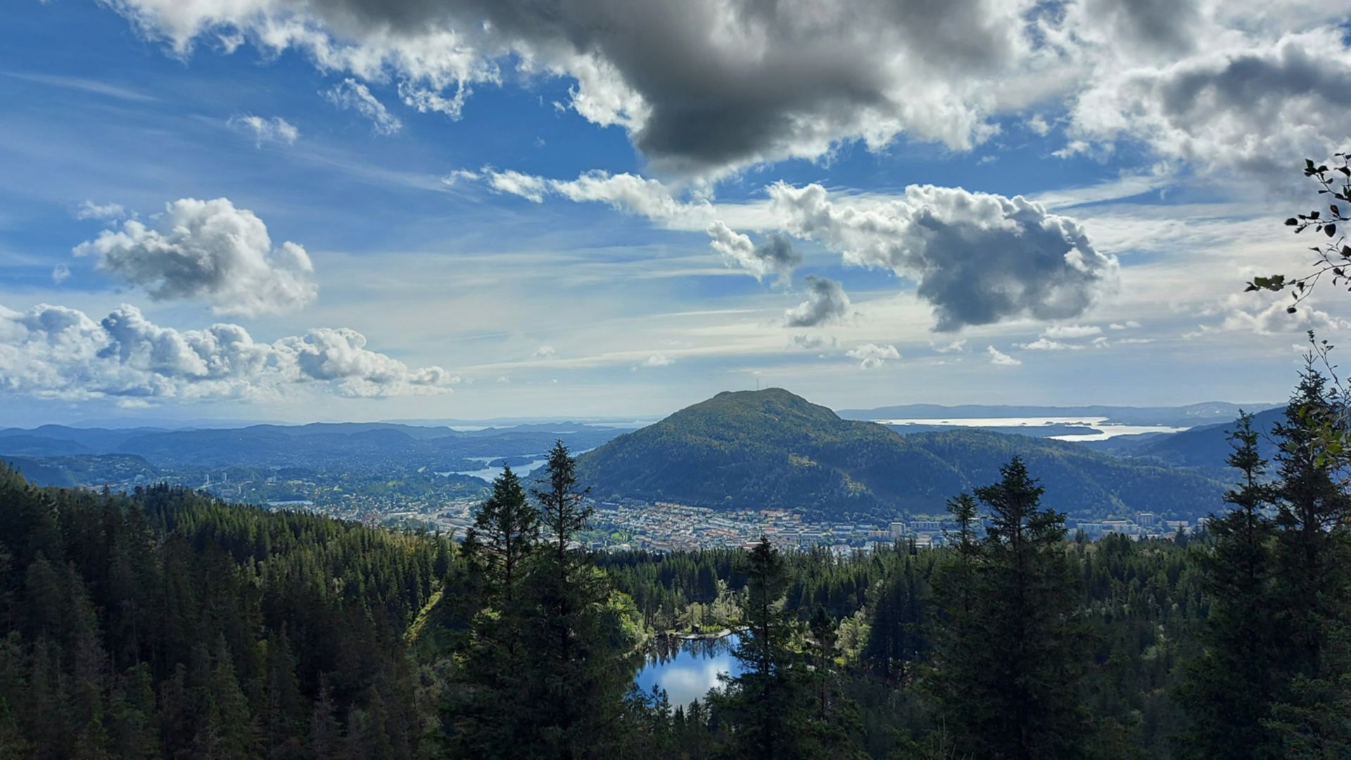 Wanderung auf dem Berg Fløyen