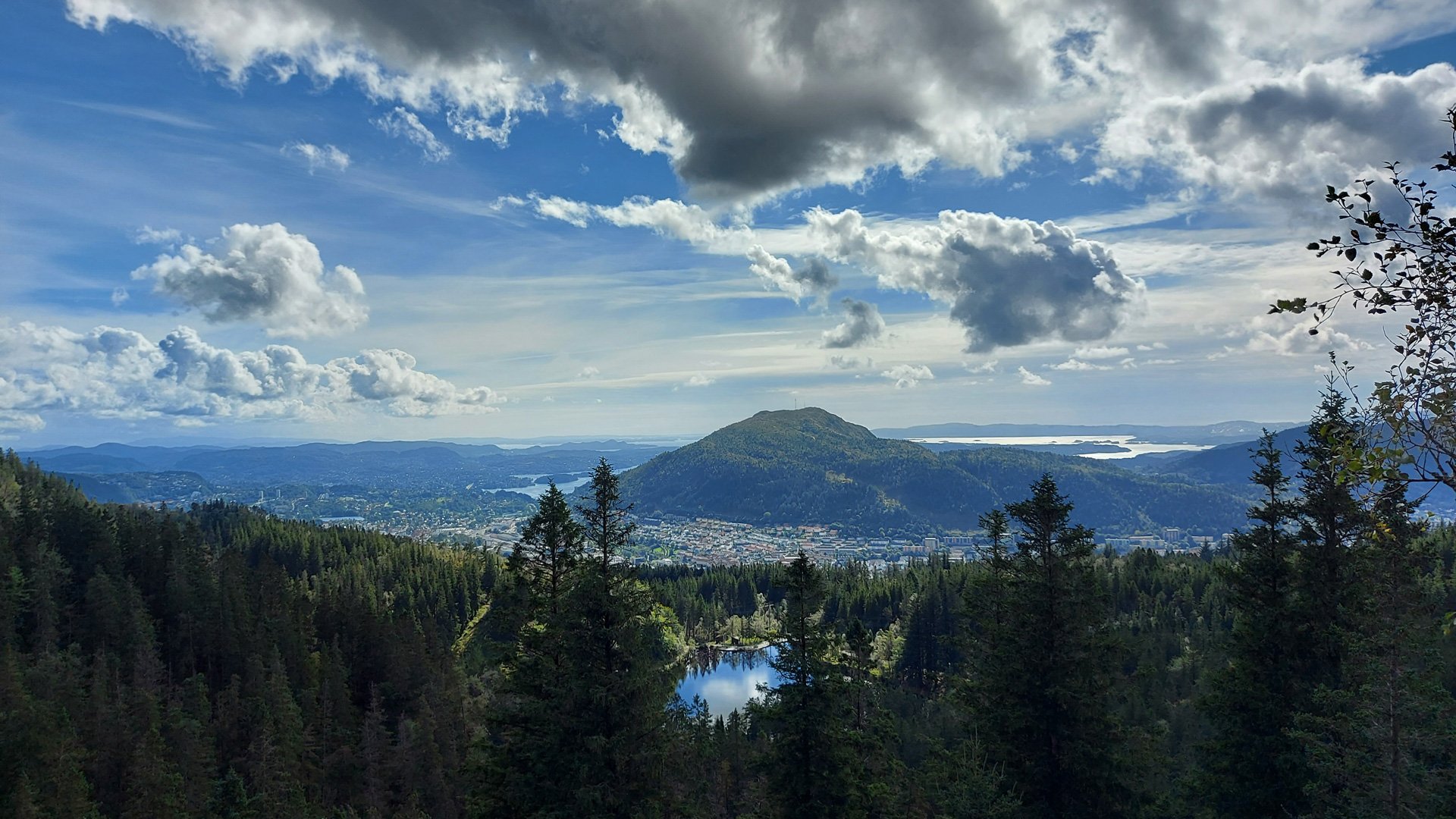 Wanderung auf dem Berg Fløyen