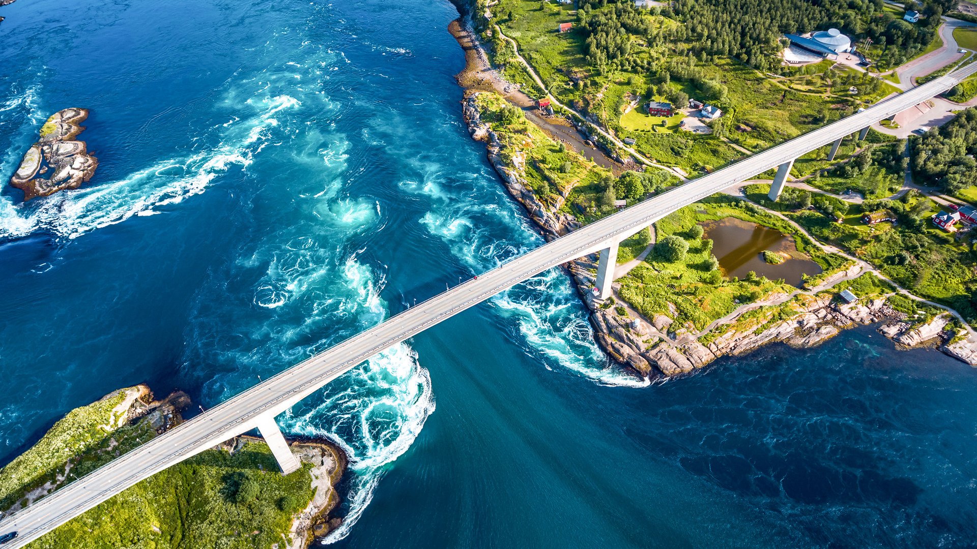 Whirlpools of the maelstrom of Saltstraumen, Nordland, Norway