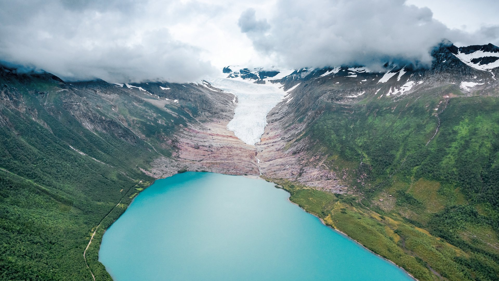 Svartisen Glacier in Norway Aerial photography