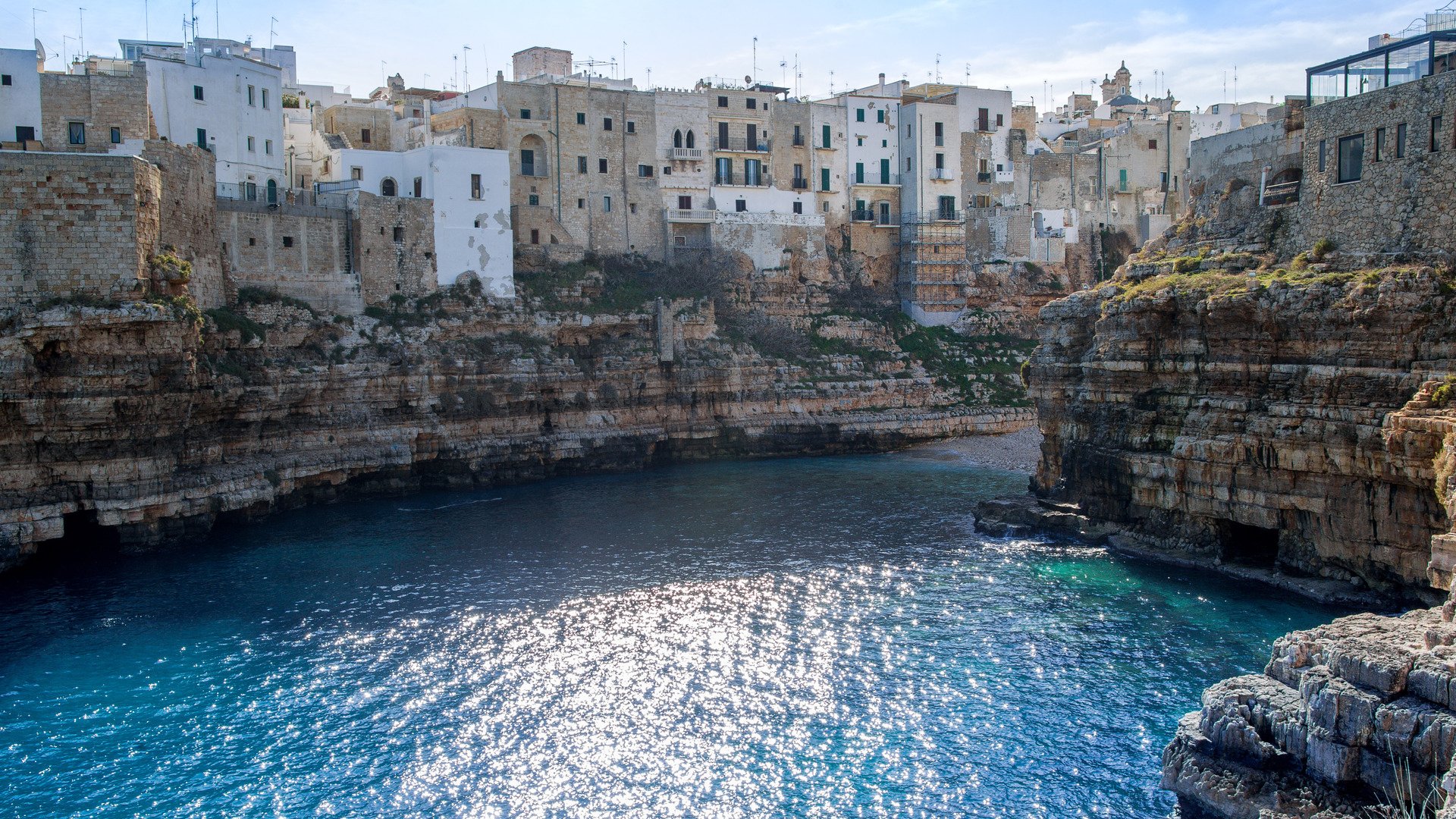 Polignano a Mare, Scenic small town built on rocks in Bari, Apulia, Italy