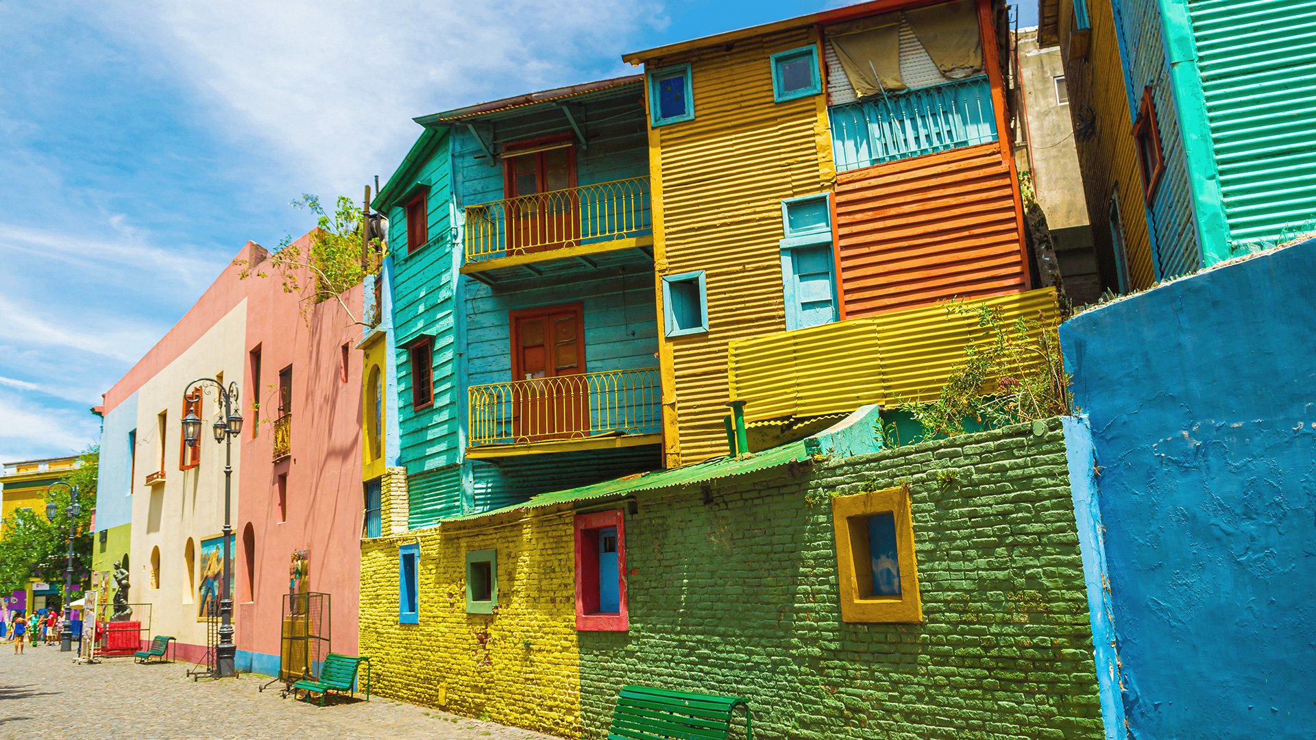 Colorido do Caminito, tradicional rua de la boca, bairro da cidade de Buenos Aires, Argentina