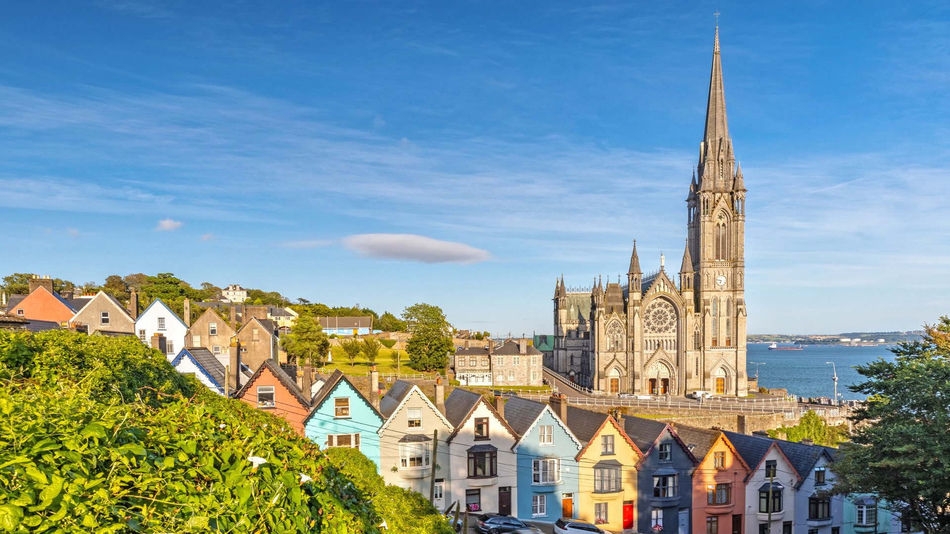 Impression of the St. Colman's Cathedral in Cobh near Cork, Ireland