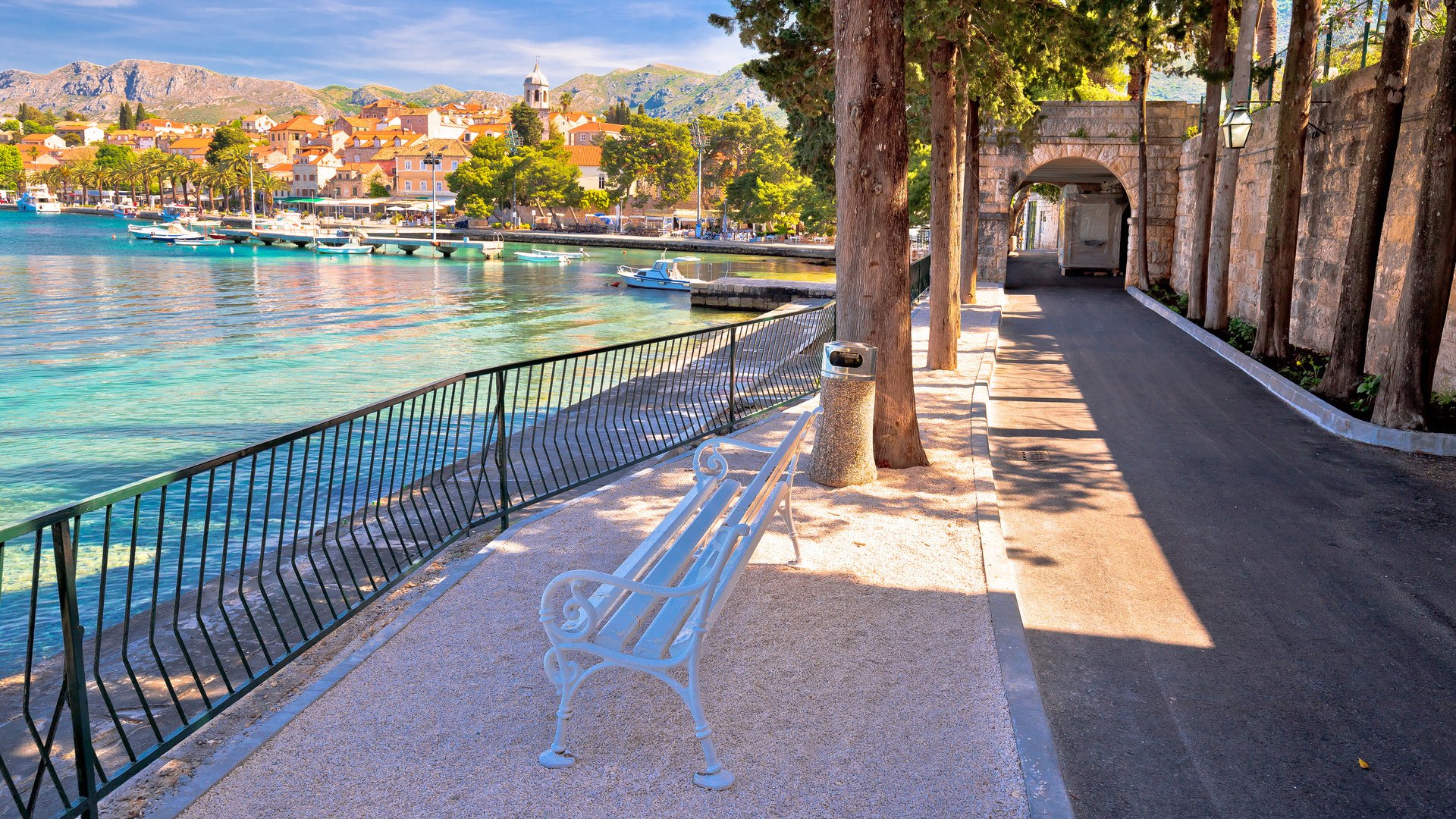 Turquoise waterfront of Cavtat view, Town in south Dalmatia, Croatia