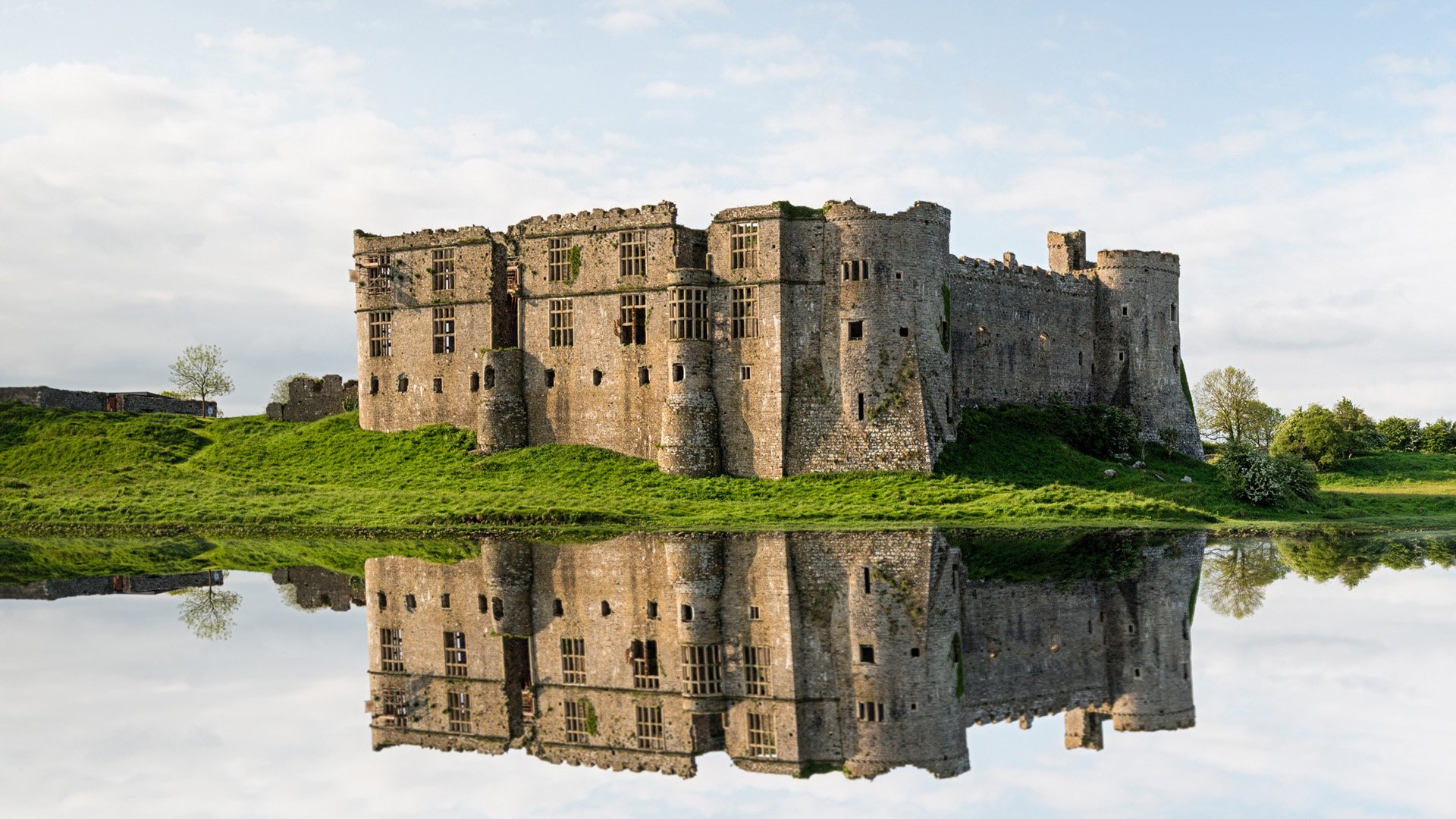 The castle at Carew in Pembrokeshire in Wales