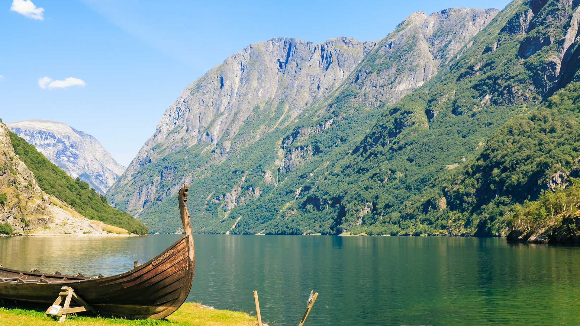 Tourism and travel. Mountains and fjord in Norway.