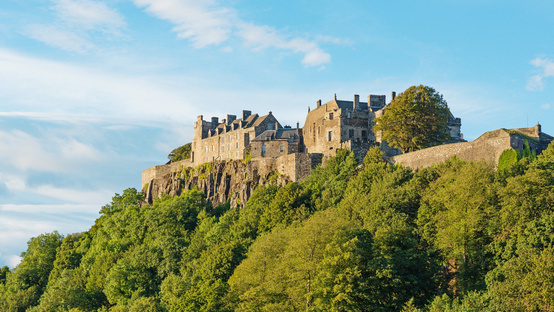 Stirling Castle from the West in late afternoon autumn sunshine.