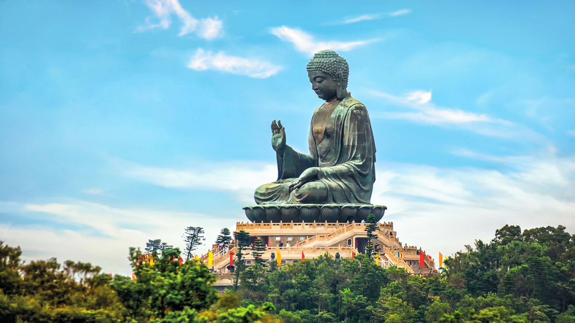Lantau Island: Bronze-Buddha im Po-Lin-Kloster