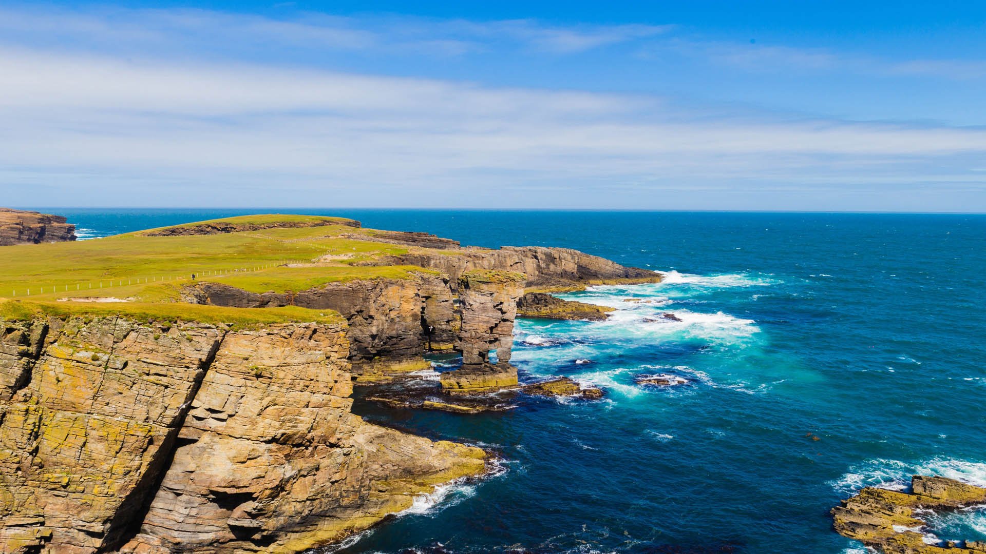 Yesnaby Cliffs - Coast line of Orkney Scotland