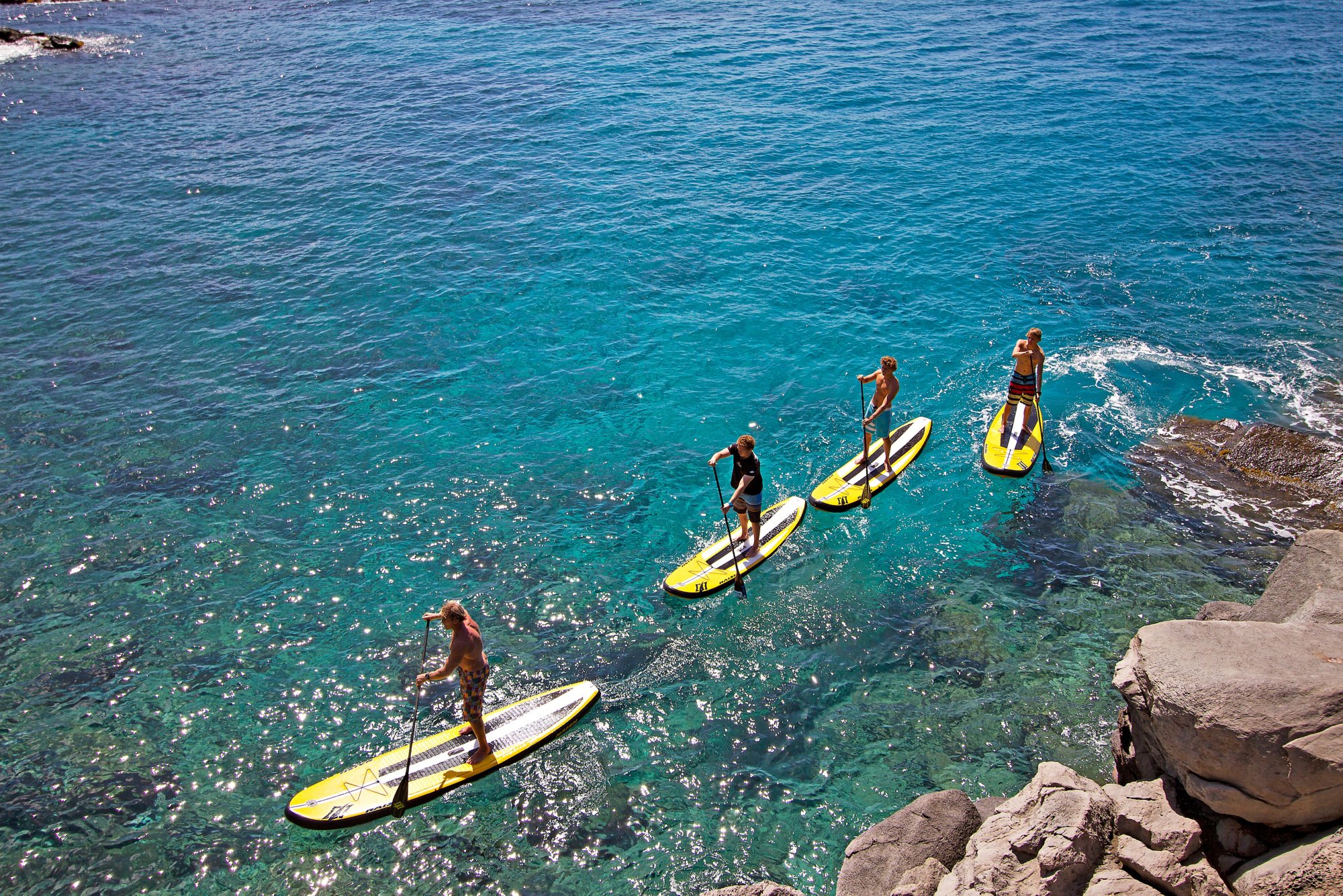 Stand-Up-Paddling am Strand von Las Teresitas