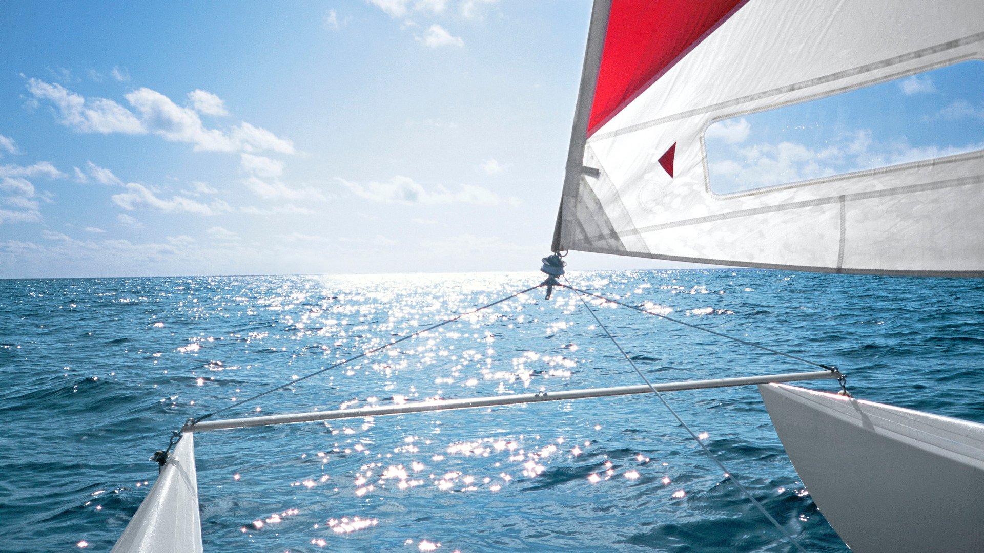Catamaran on the ocean