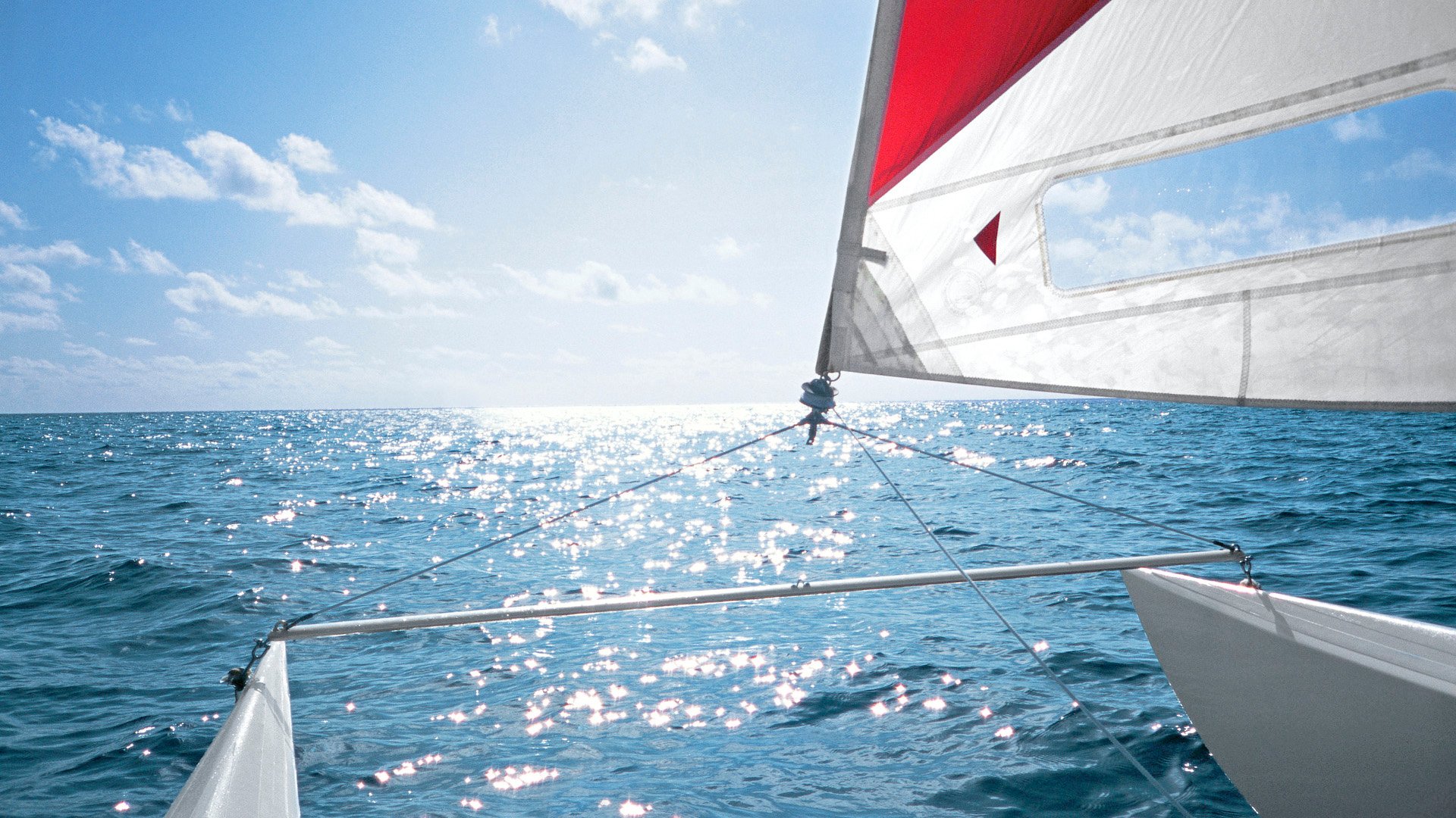 Catamaran on the ocean