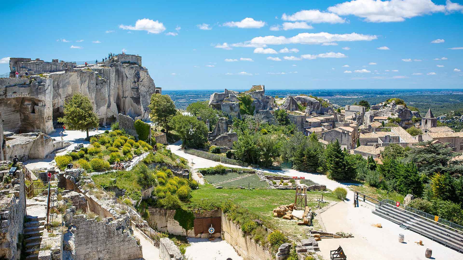 Castle Les Baux de-Provence, Provence, France on warm sunny day