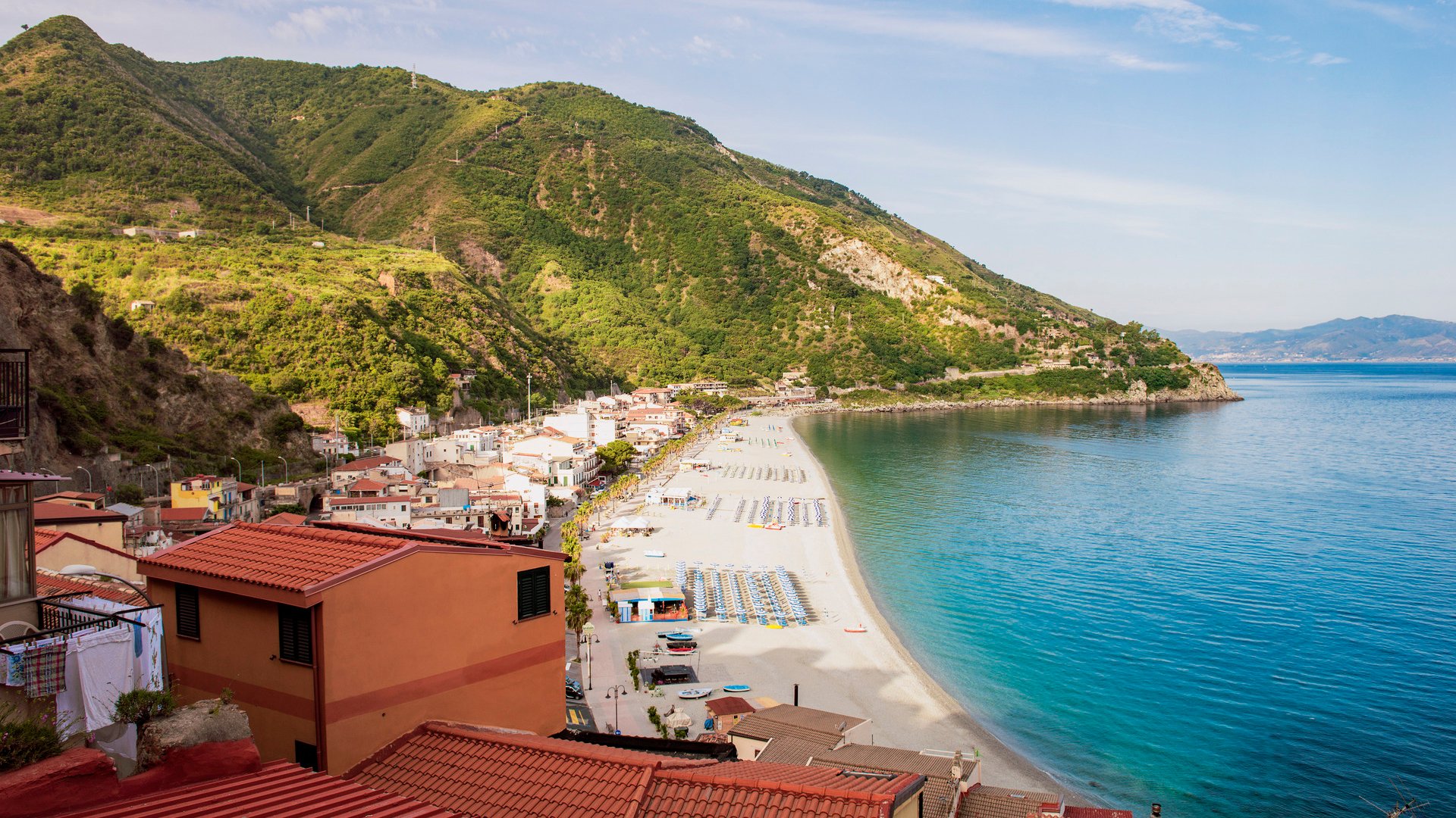 view of Strait of Messina seen from Calabria