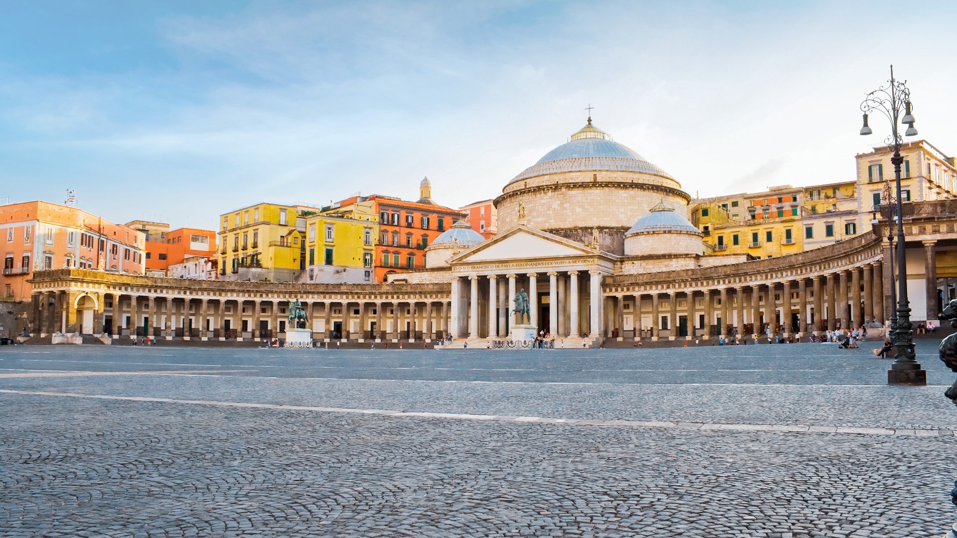 The basilica of Piazza Plebiscito in Naples, Italy
